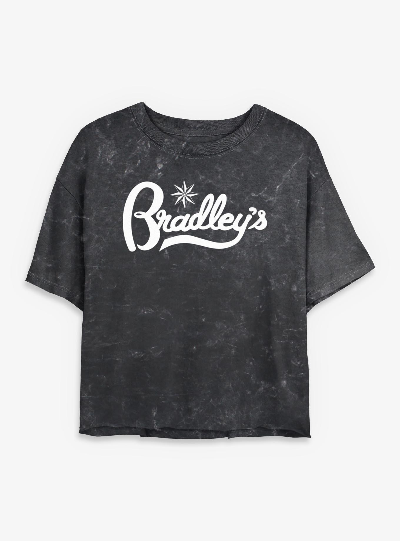 Stranger Things Bradley's Logo Girls Mineral Wash Crop T-Shirt, , hi-res