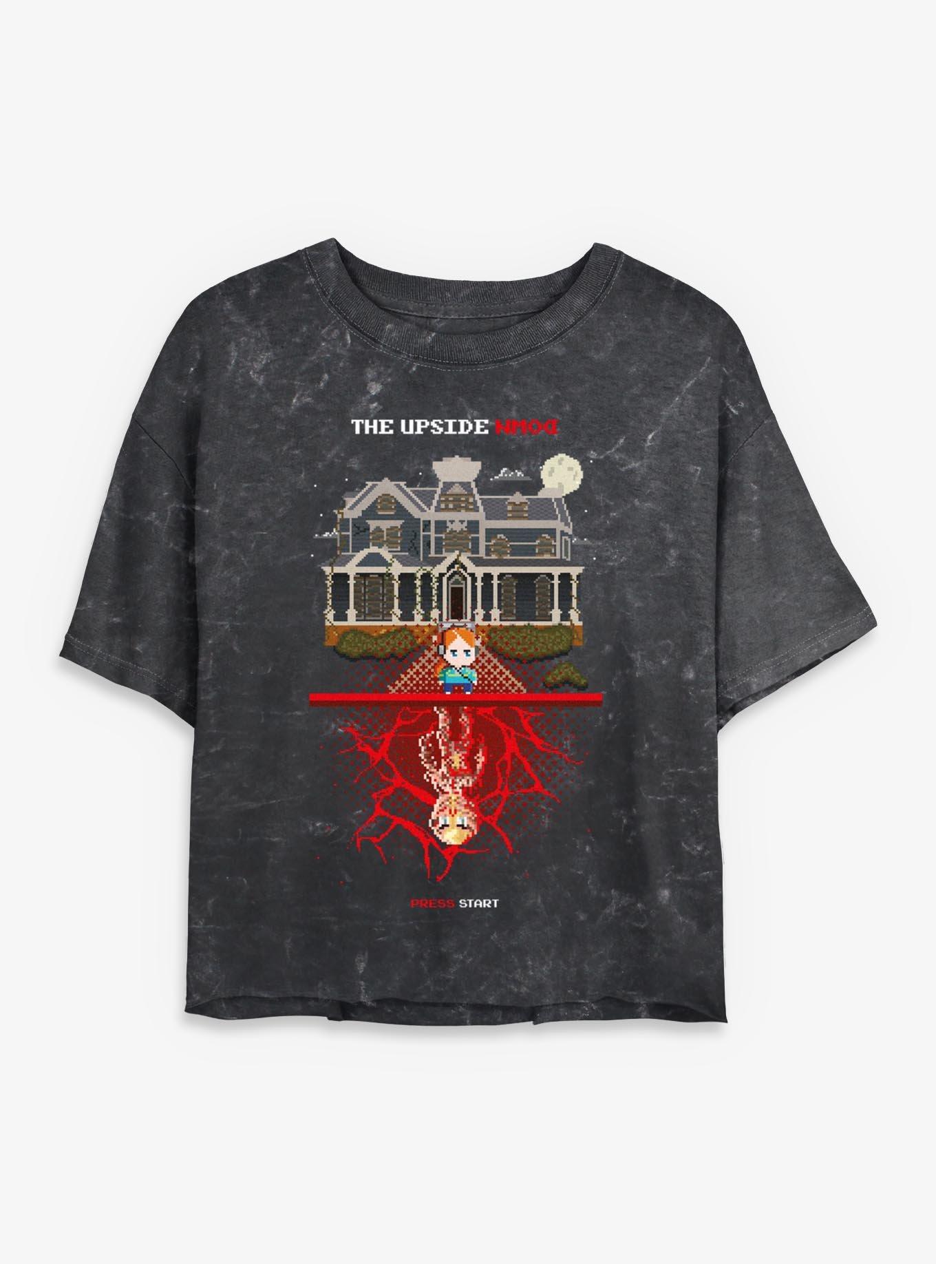 Stranger Things 8-Bit Max Vs Vecna Girls Mineral Wash Crop T-Shirt, , hi-res