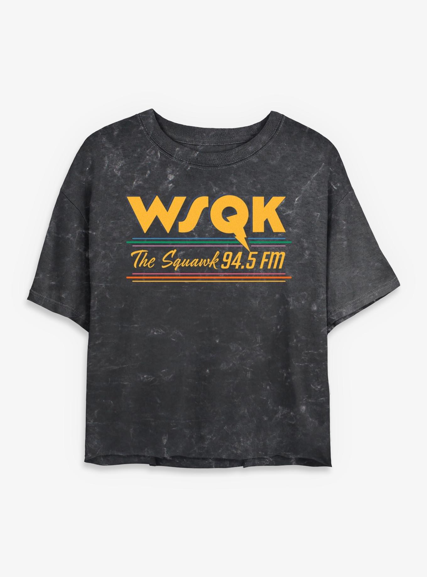 Stranger Things WSQK The Squawk Girls Mineral Wash Crop T-Shirt, , hi-res