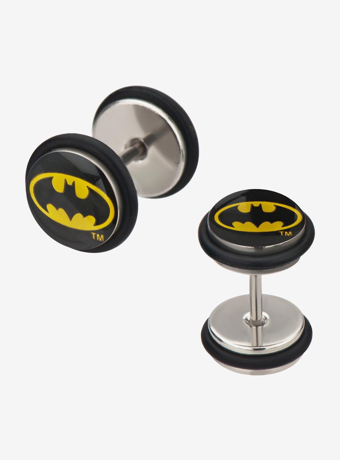 DC Comics Batman Logo Fronts Screw Back 18G Earrings, , hi-res