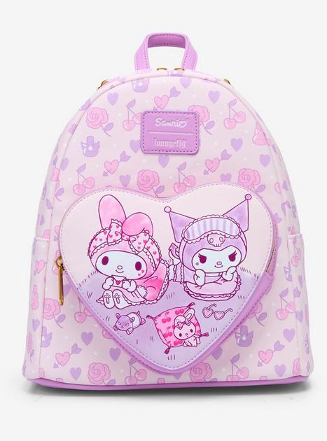 Loungefly My Melody & Kuromi Sleepover Heart Mini Backpack | Hot Topic