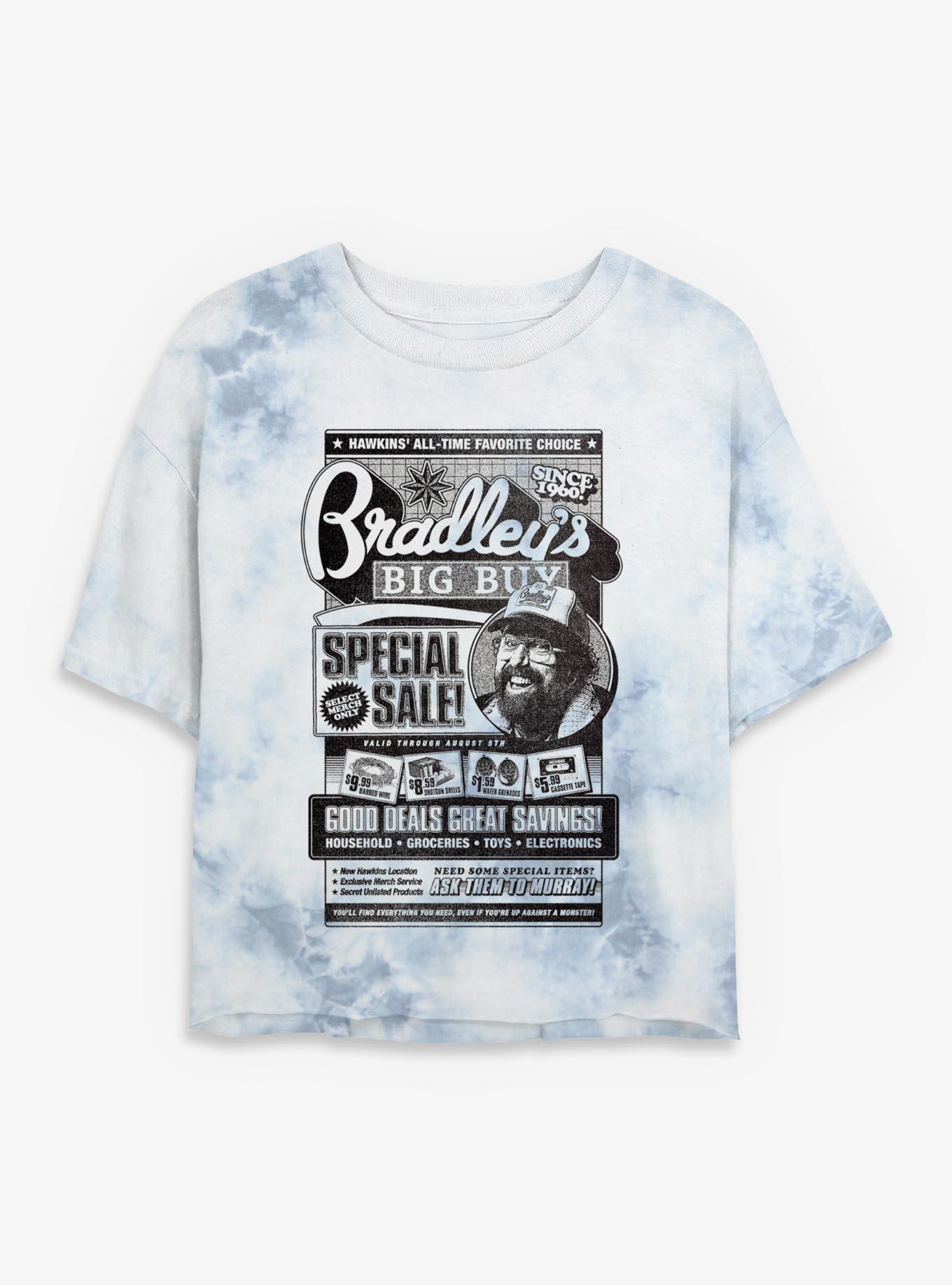 Stranger Things Bradley's Big Buy Ad Girls Tye-Dye Crop T-Shirt
