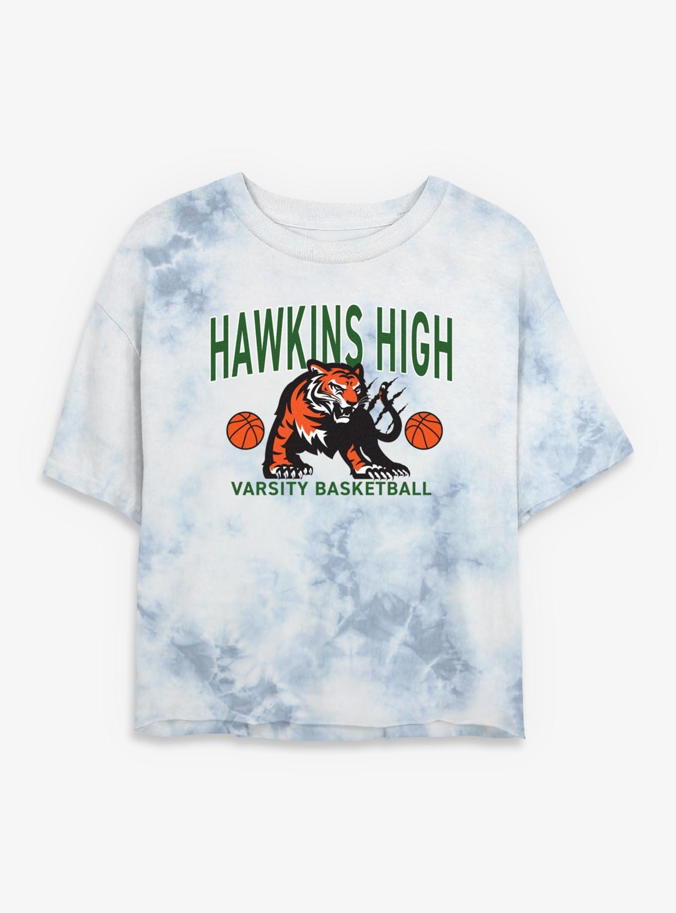 Stranger Things Hawkins High Basketball Girls Tye-Dye Crop T-Shirt, , hi-res