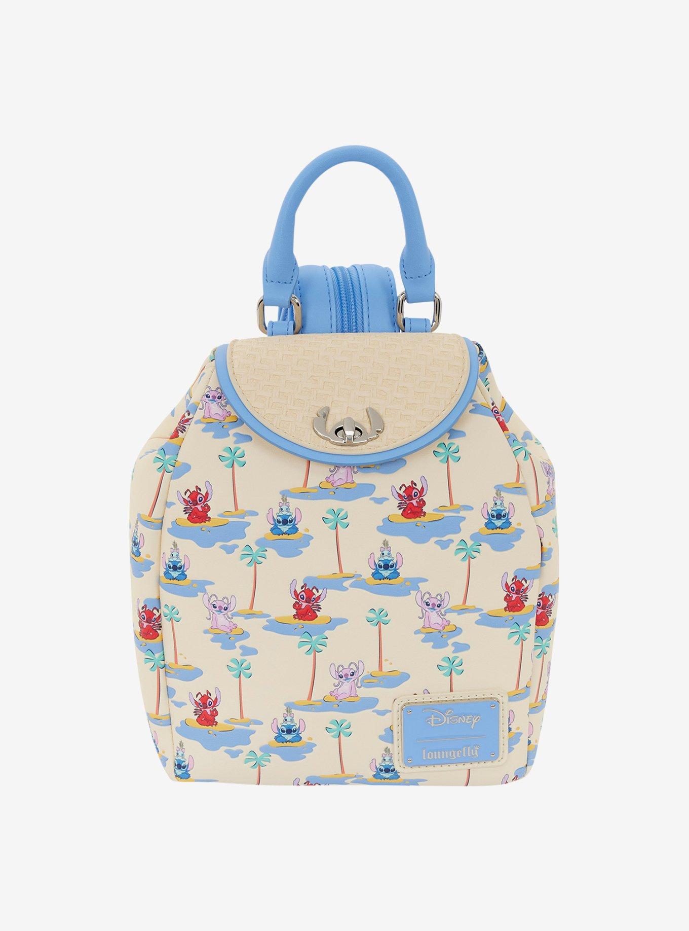 Loungefly Disney Lilo & Stitch Angel, Leroy, & Stitch Allover Print Convertible Mini Backpack, , hi-res