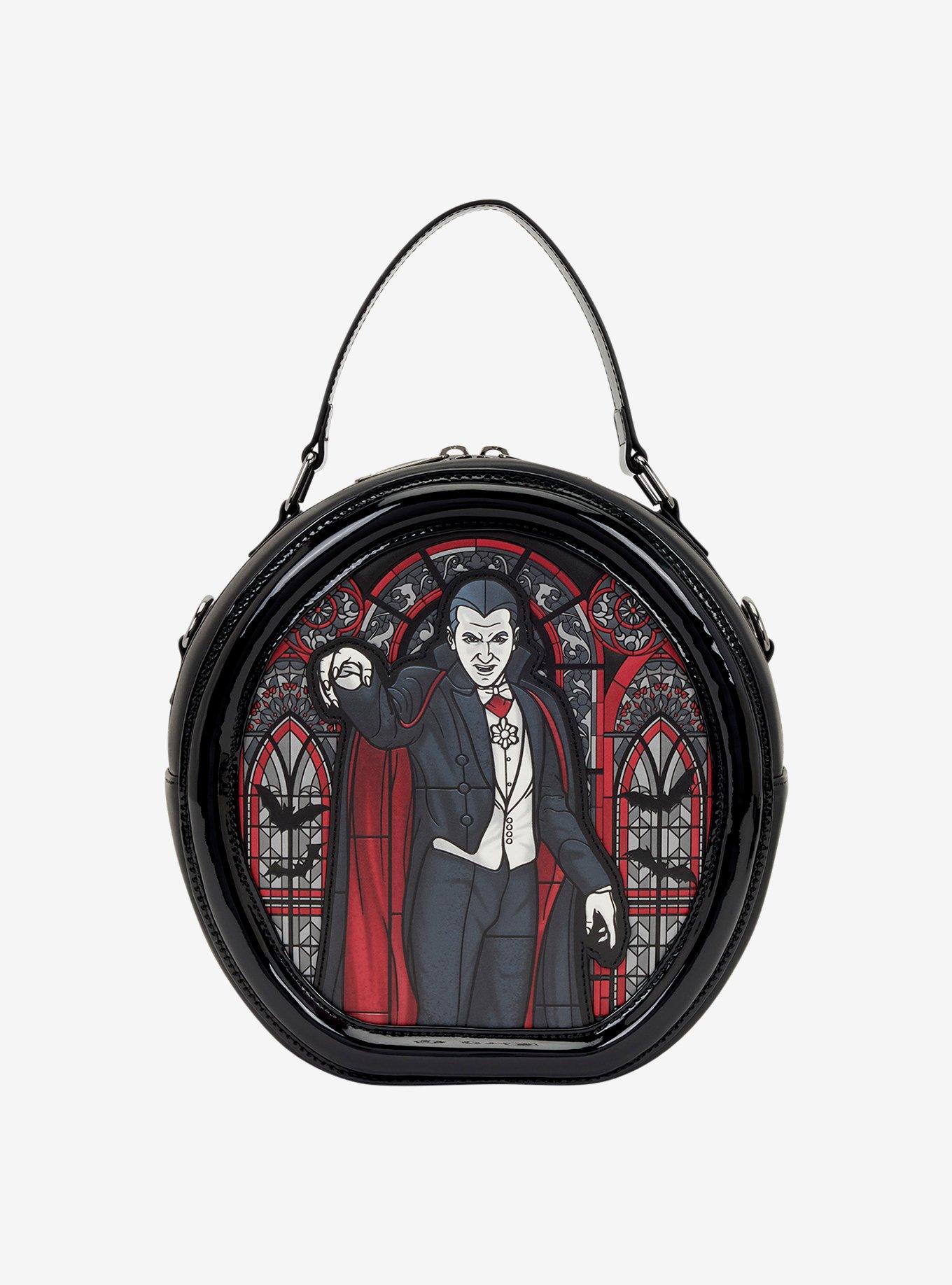 Loungefly Universal Monsters Dracula & Frankenstein Stained Glass Crossbody Bag, , hi-res