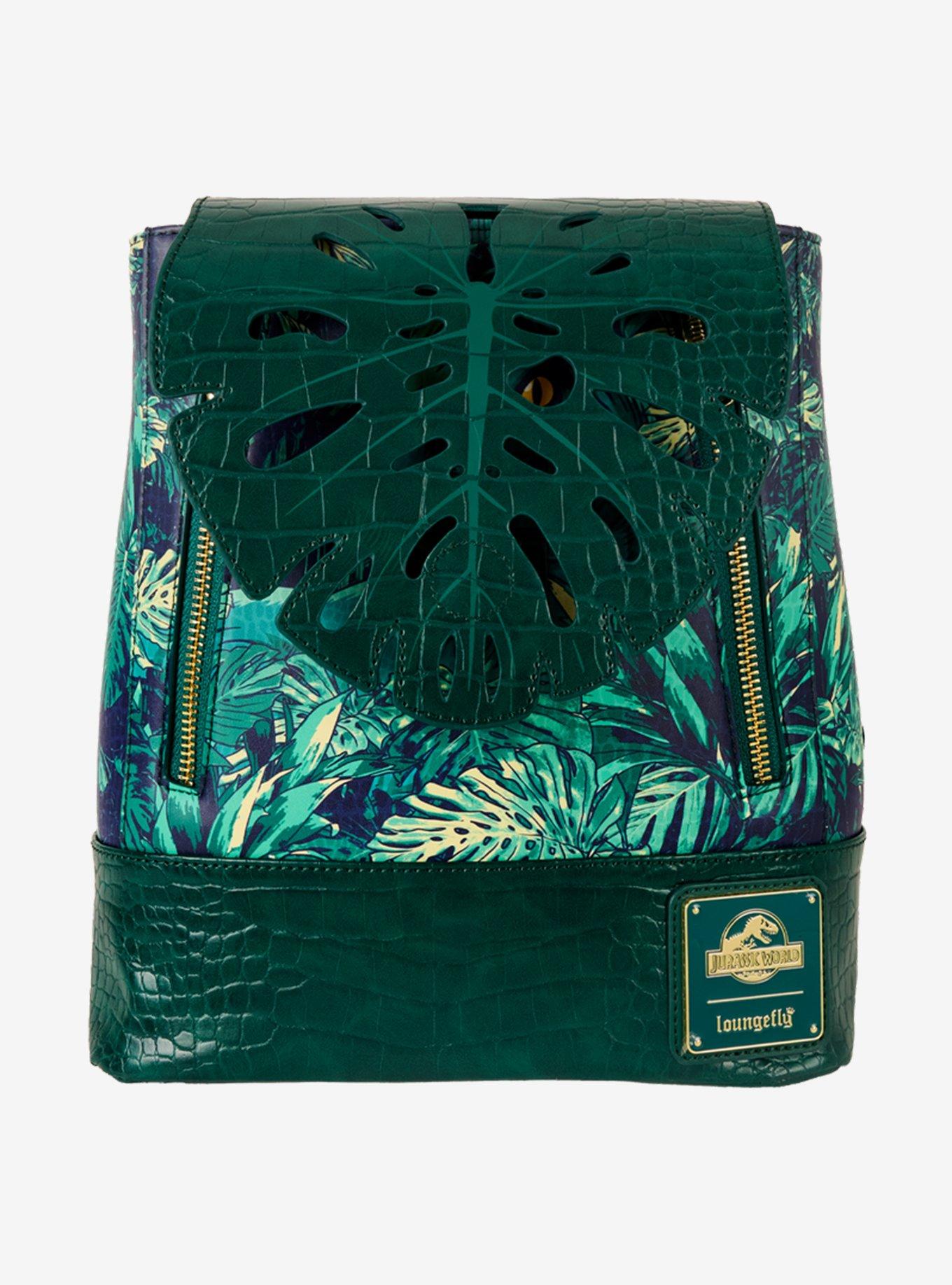 Loungefly Jurassic World Velociraptor Palms Glow-in-the-Dark Mini Backpack