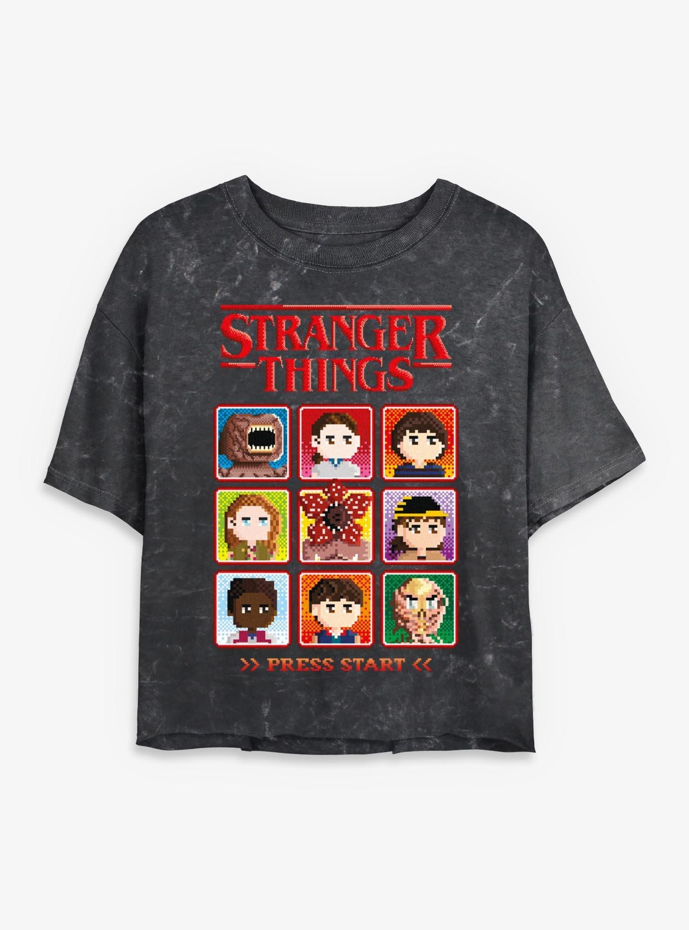 Stranger Things Players Box Womens Mineral Wash Crop T-Shirt, BLACK, hi-res