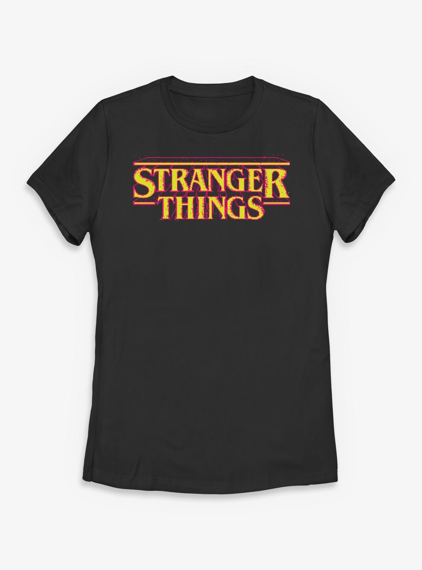 Stranger Things Yellow 8 Bits Logo Womens T-Shirt, , hi-res