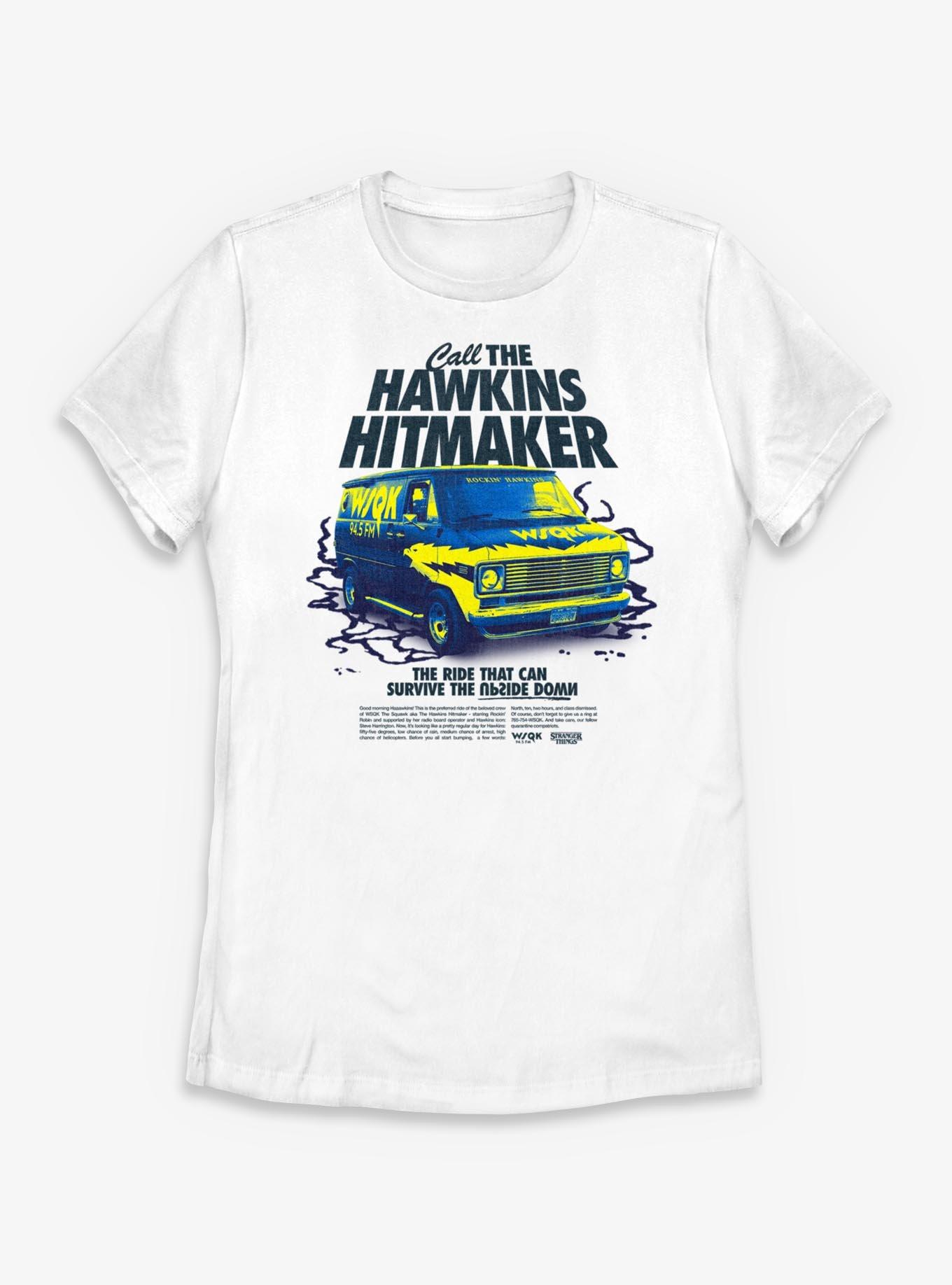 Stranger Things Call The Hawkins Hitmaker Womens T-Shirt, WHITE, hi-res