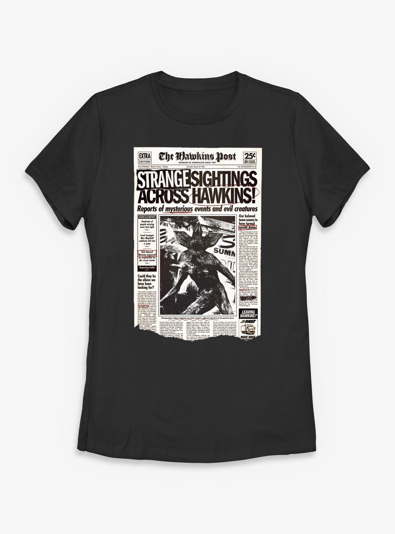 Stranger Things Strange Sightings Across Hawkins Womens T-Shirt, , hi-res