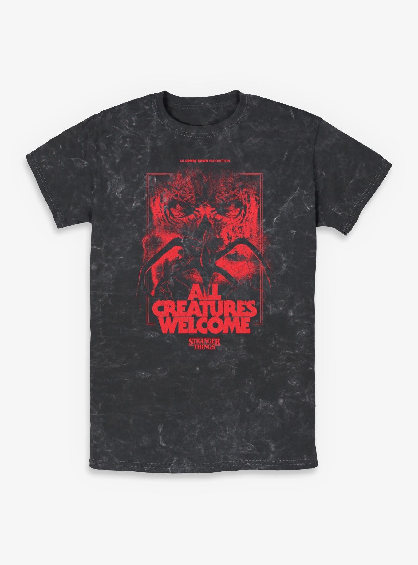 Stranger Things All Creatures Welcome Mineral Wash T-Shirt, , hi-res