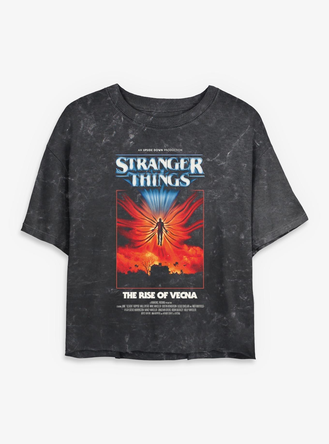 Stranger Things The Rise Of Vecna Womens Mineral Wash Crop T-Shirt, , hi-res