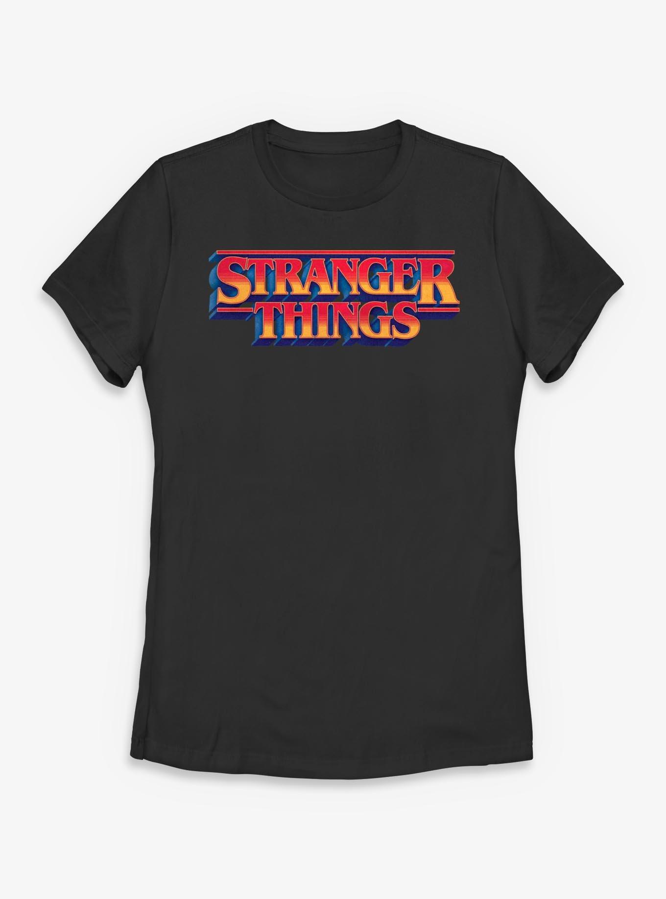 Stranger Things Gradient Logo Womens T-Shirt, BLACK, hi-res