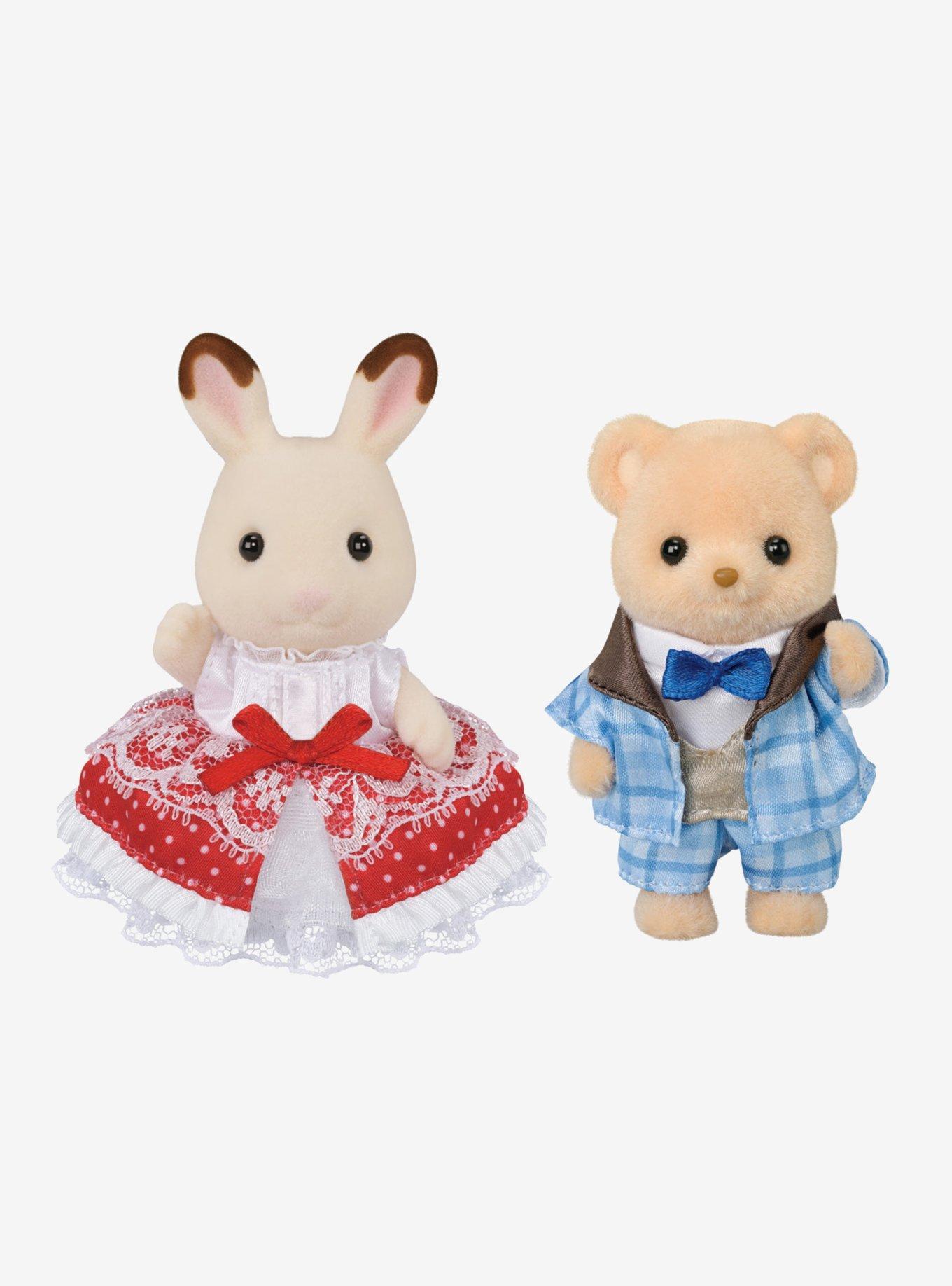 Calico Critters Freya The Chocolate Rabbit & Theo The Biscuit Bear Anniversary Mini Figure Set, , hi-res