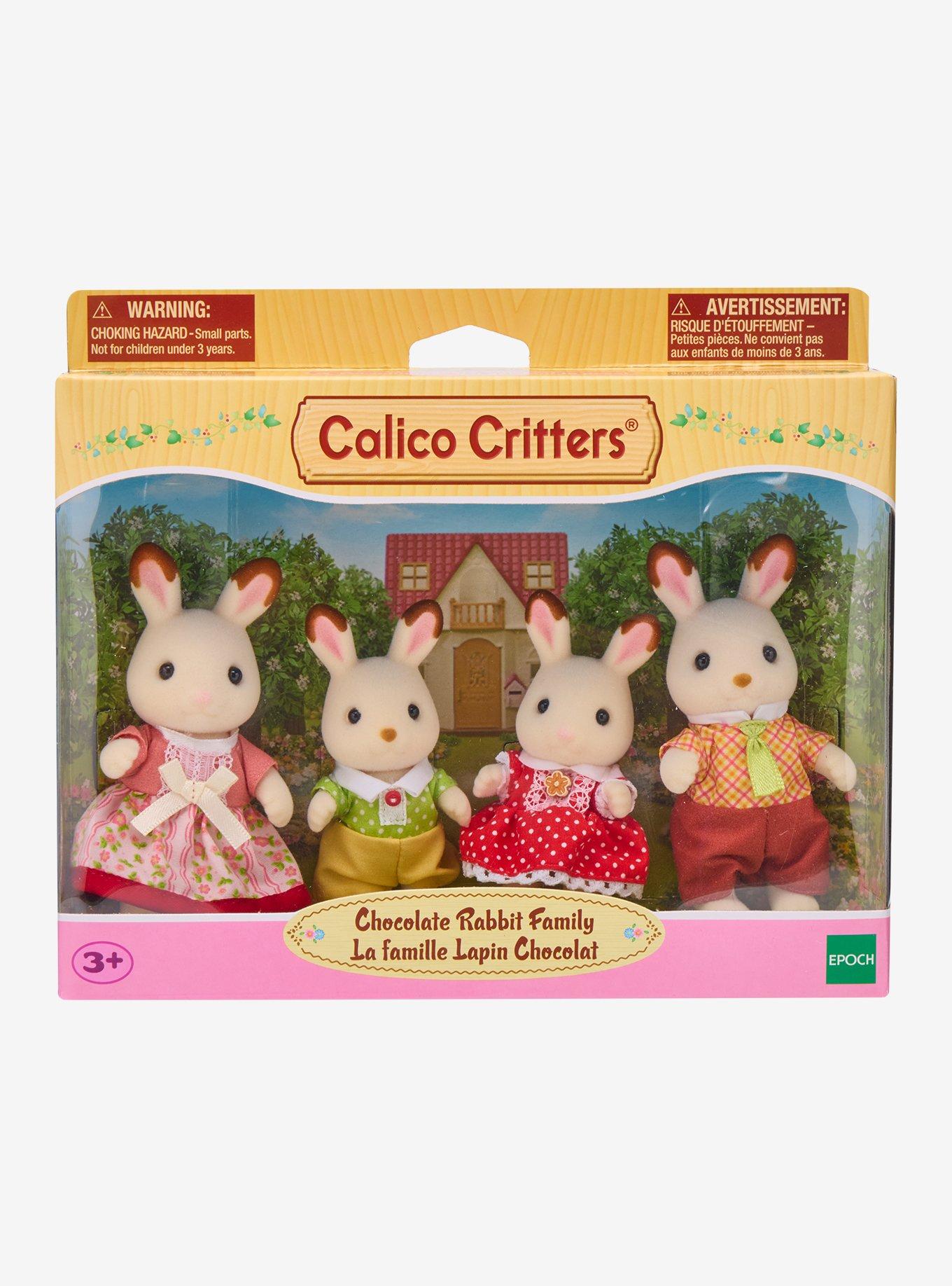 Calico Critters Chocolate Rabbit Family Mini Figure Set, , hi-res