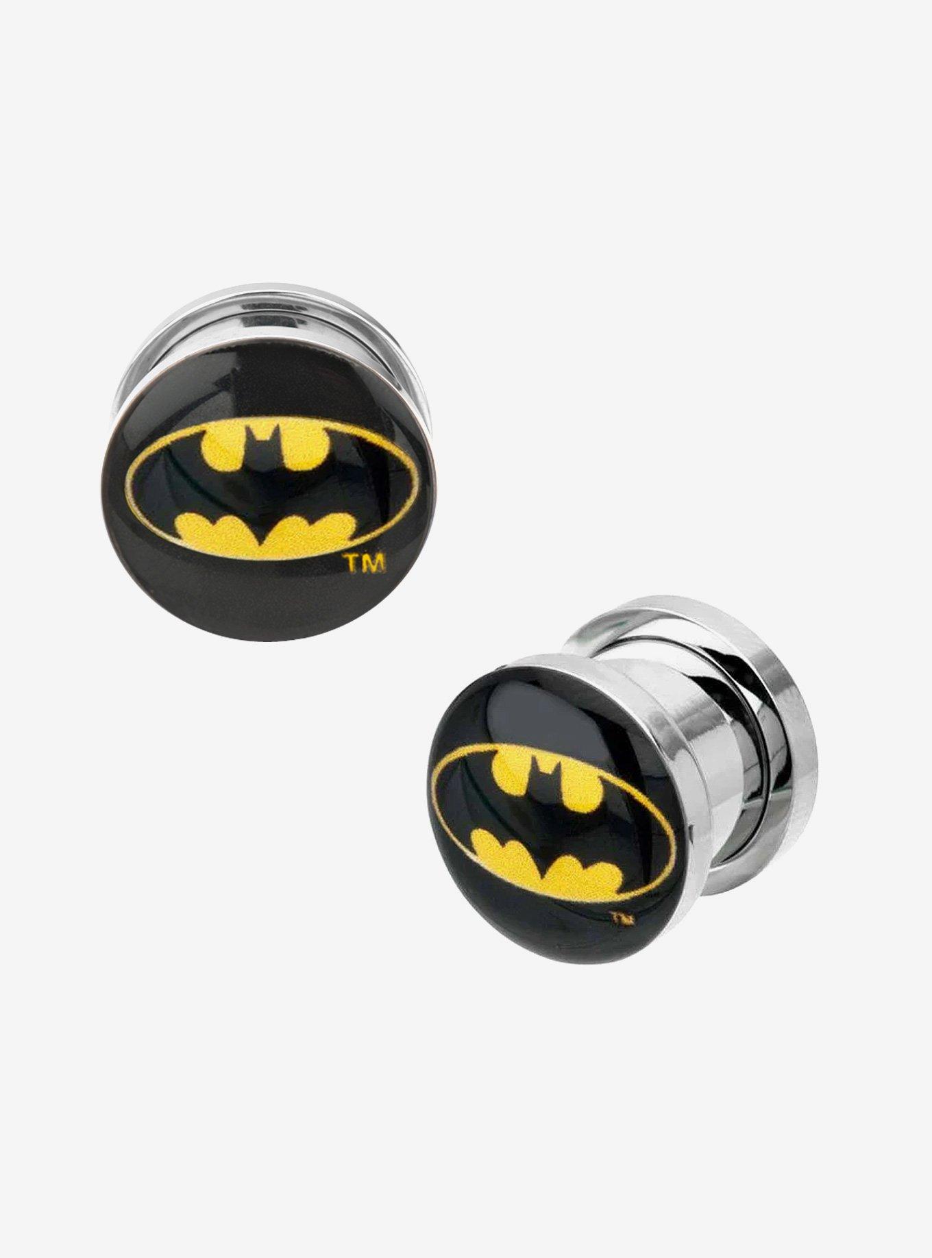 DC Comics Black Yellow Batman Logo Screw Fit Plug, , hi-res