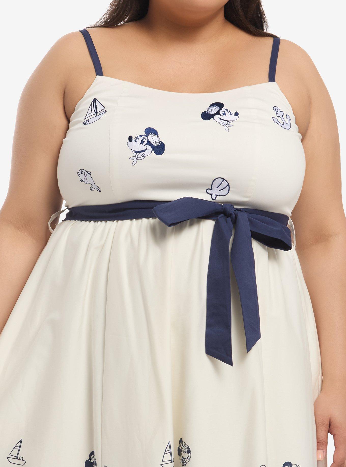 Her Universe Disney Mickey Mouse & Minnie Mouse Nautical Dress Plus Size Her Universe Exclusive, , hi-res