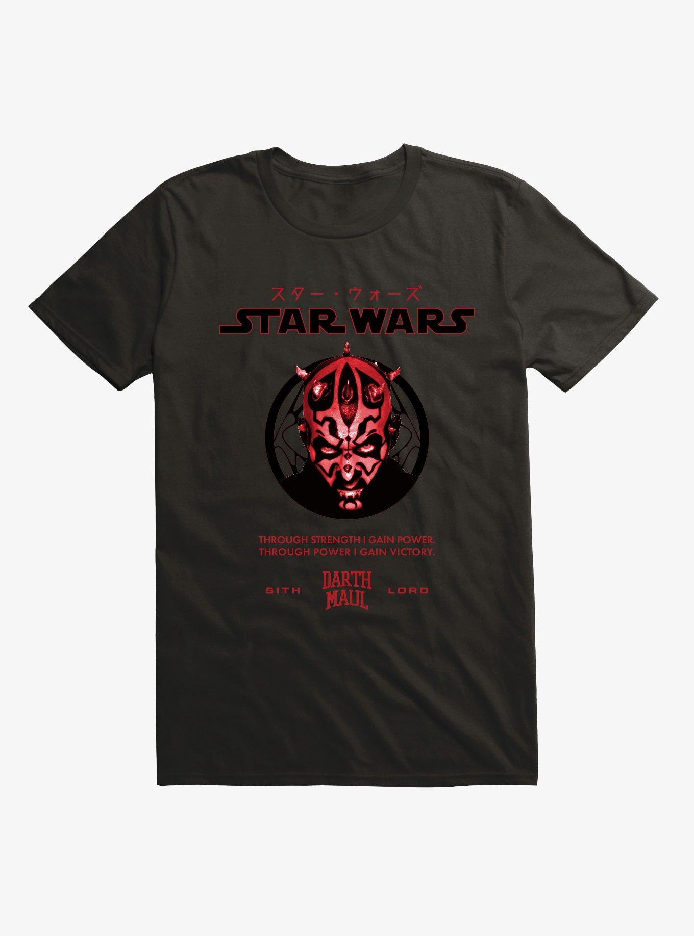 Star Wars Episode I: The Phantom Menace Sith Lord Darth Maul T-Shirt Hot Topic Exclusive, BLACK, hi-res