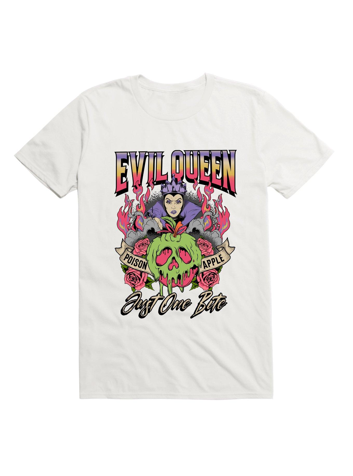 Disney Snow White And The Seven Dwarfs Evil Queen Just One Bite Poison Apple T-Shirt Hot Topic Exclusive, WHITE, hi-res