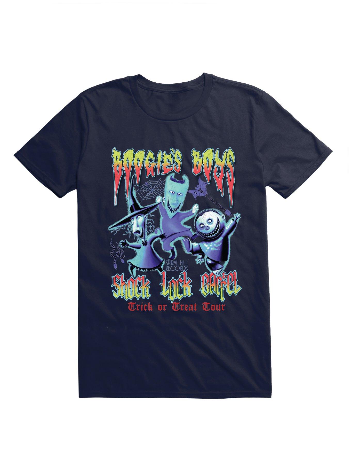 Disney The Nightmare Before Christmas Boogie's Boys Trick Or Treat Tour T-Shirt Hot Topic Exclusive, NAVY, hi-res