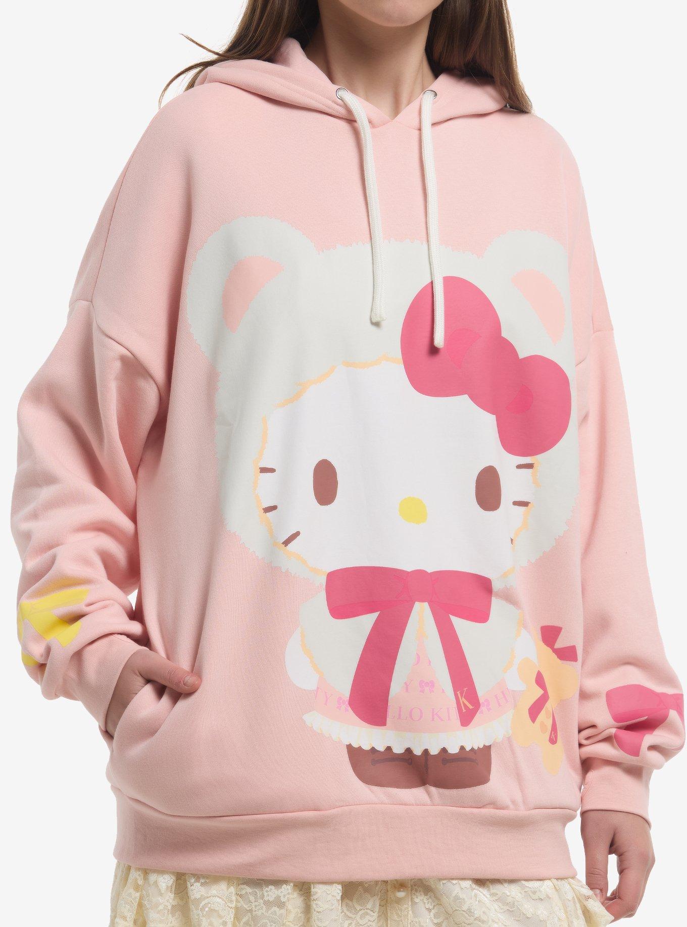 Hello Kitty & Mimmy Cozy Bear Girls Oversized Hoodie, , hi-res
