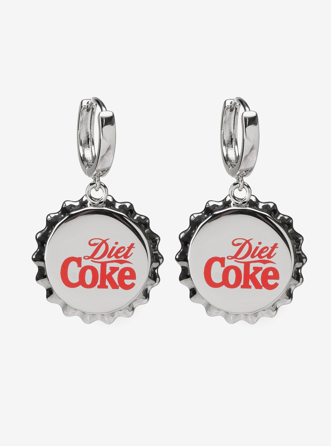 Diet Coke Bottle Cap Dangle Earrings, , hi-res