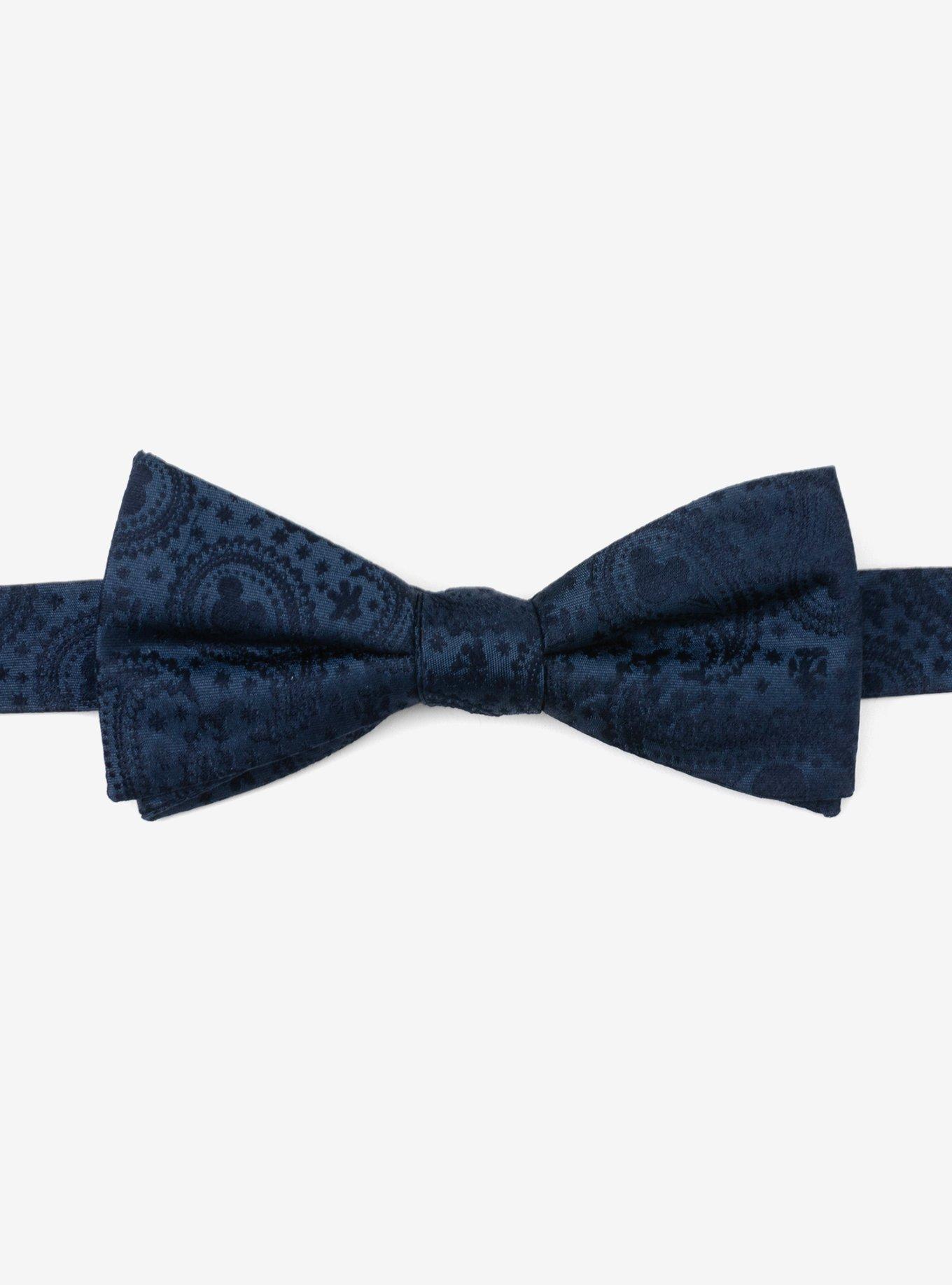 Disney Mickey Mouse Navy Paisley Silk Bow Tie, , hi-res