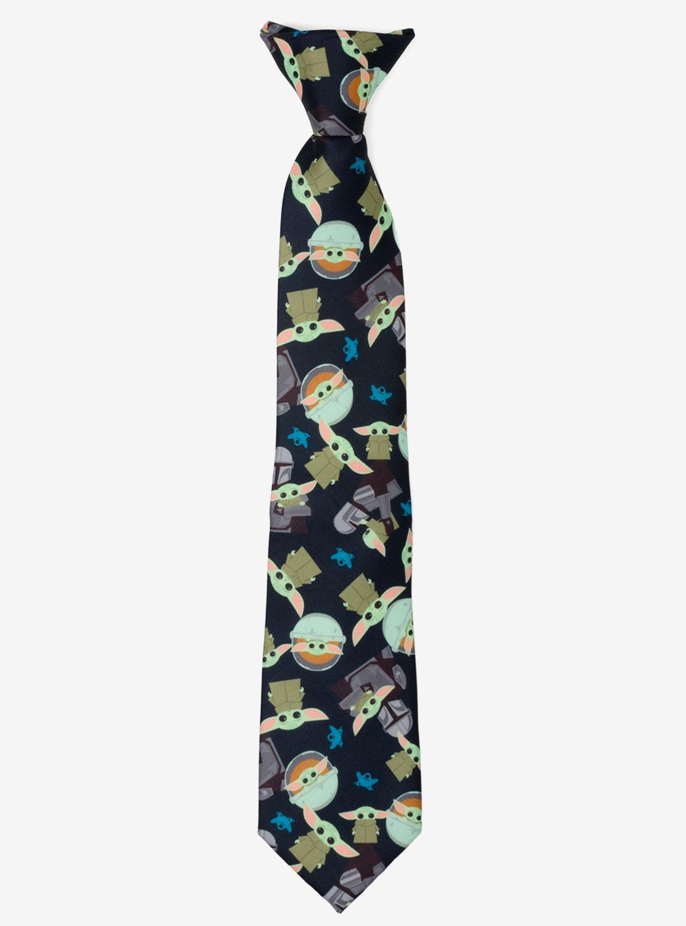 Star Wars The Mandalorian Mando Grogu Navy Boy's Tie, , hi-res