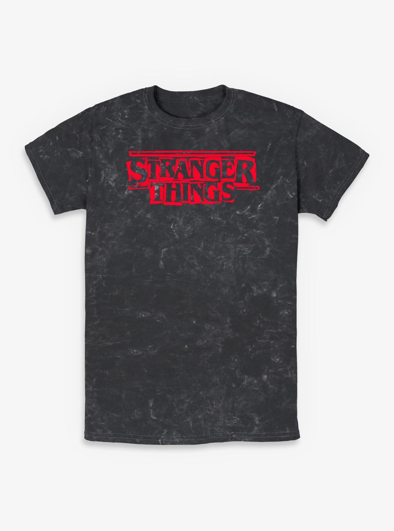 Stranger Things Logo Stencil Mineral Wash T-Shirt, , hi-res