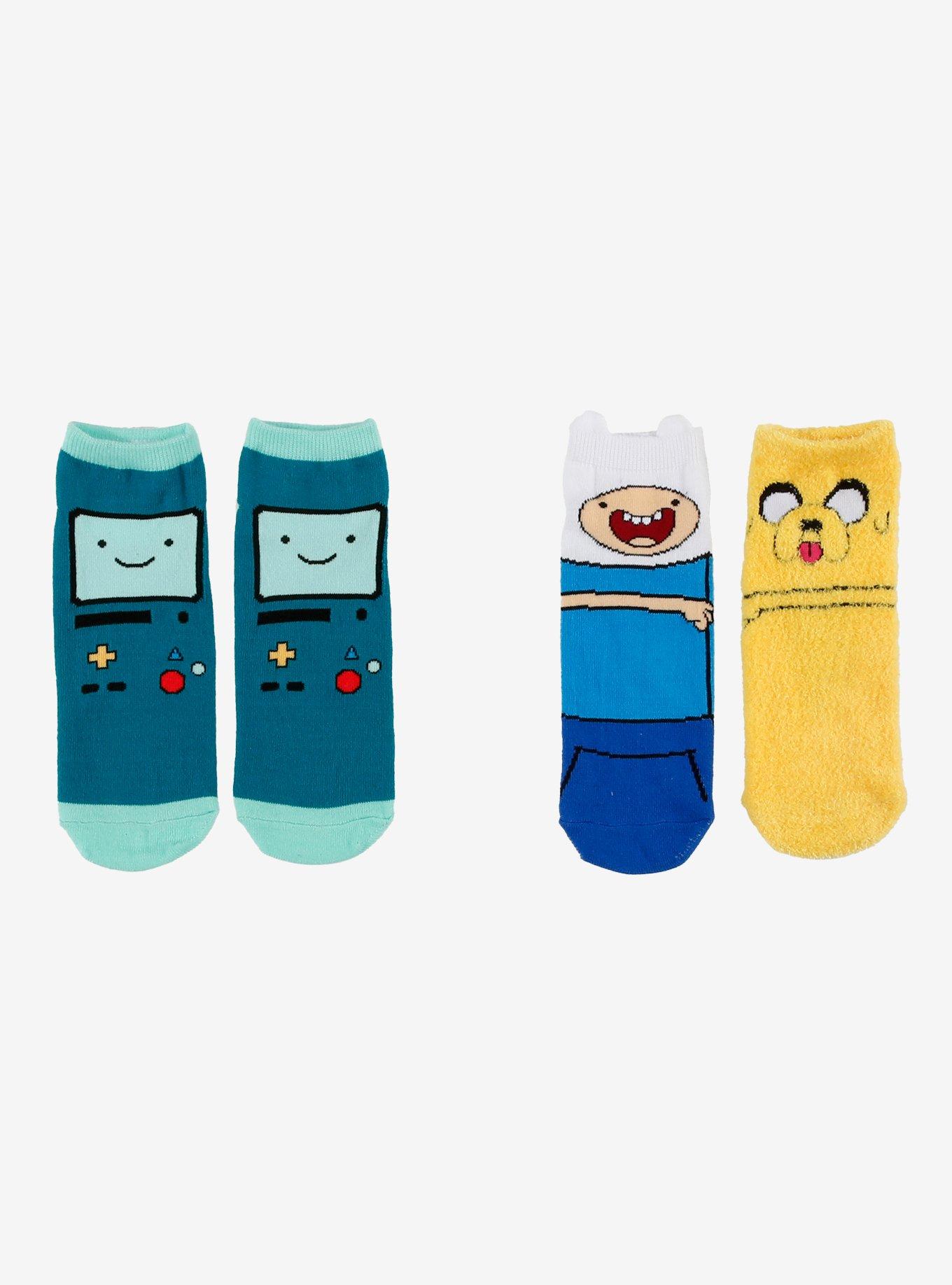 Adventure Time Character Trio No-Show Socks 2 Pair, , hi-res