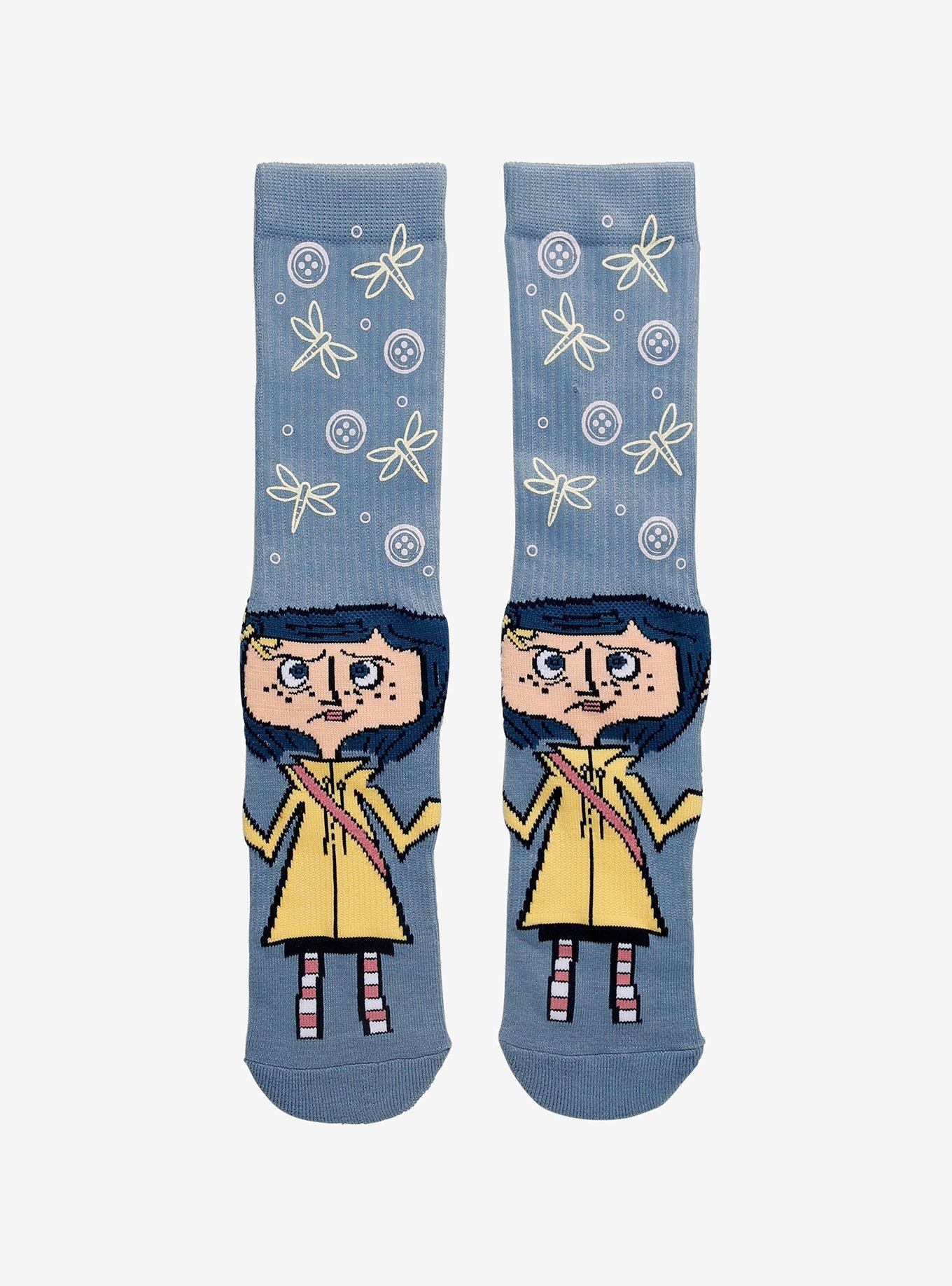 Coraline Icons UV Light Crew Socks, , hi-res