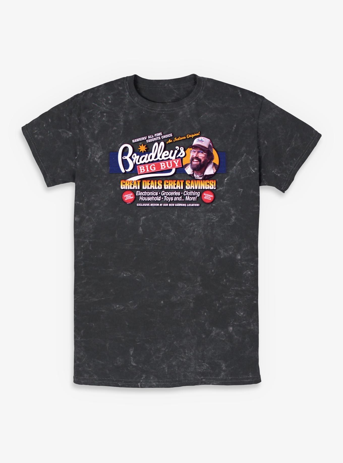 Stranger Things Bradley's Great Deals Mineral Wash T-Shirt, , hi-res