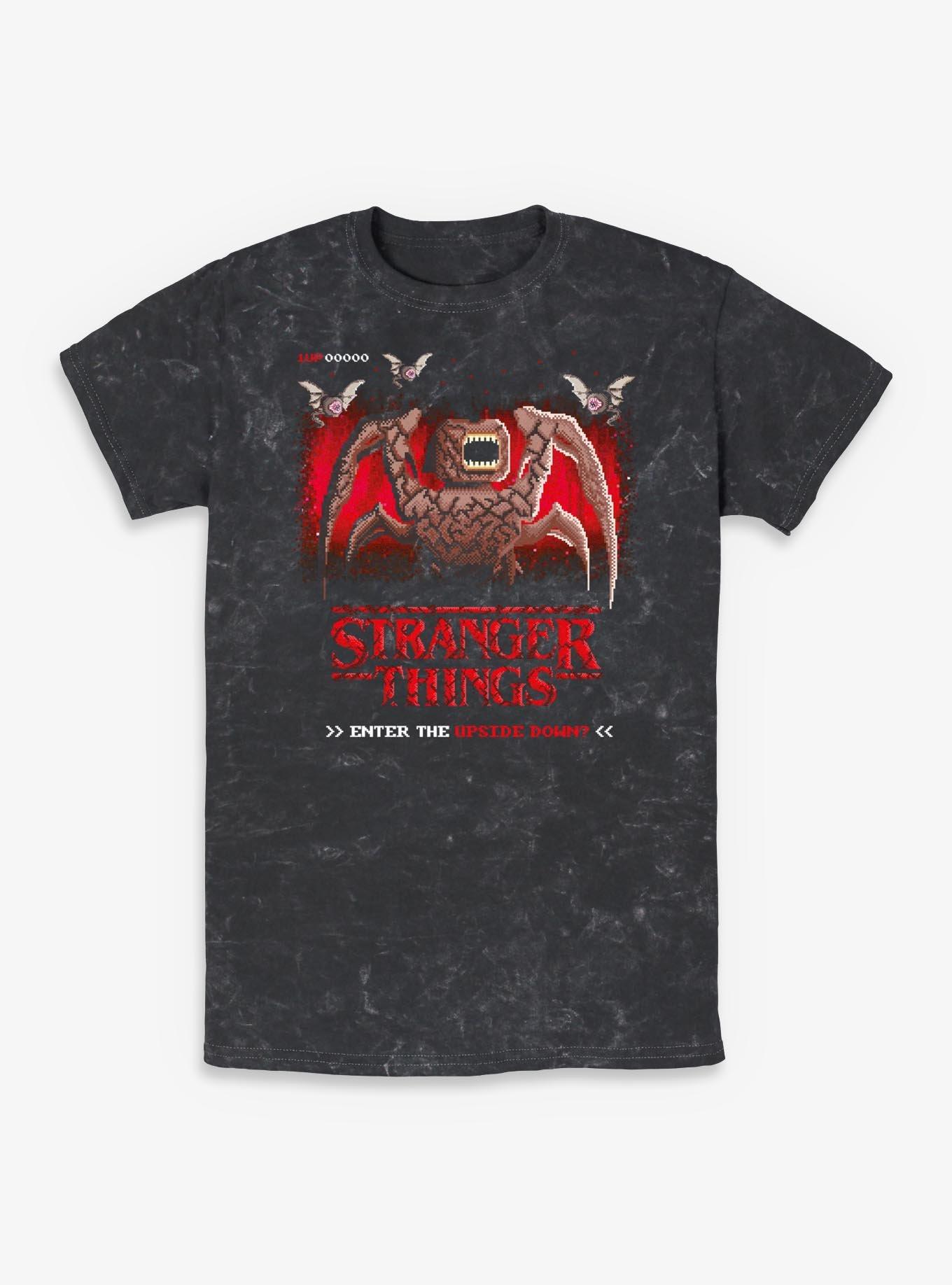 Stranger Things Videogame Start Menu Mineral Wash T-Shirt, , hi-res