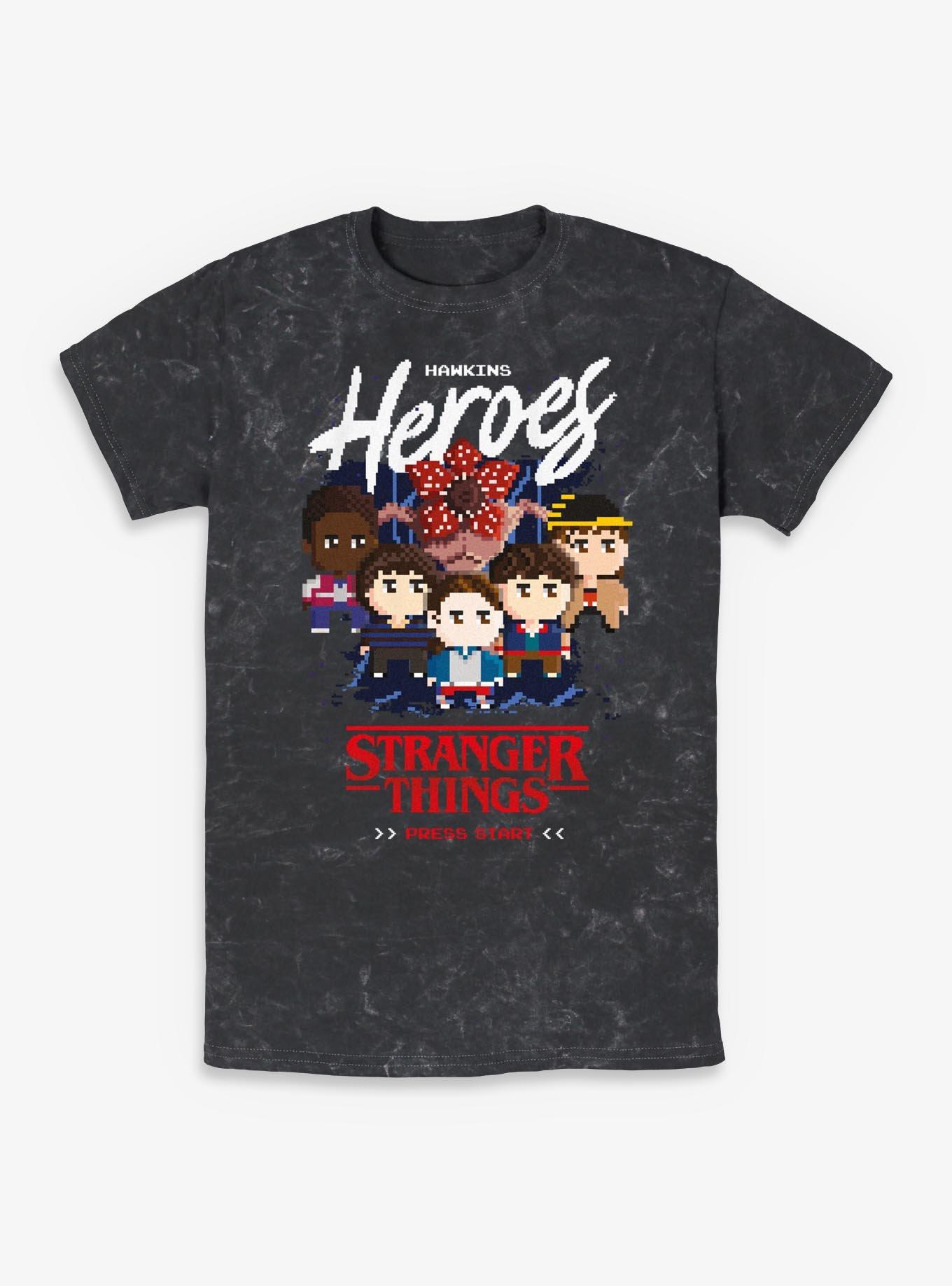 Stranger Things Hawkins Heroes Mineral Wash T-Shirt, , hi-res