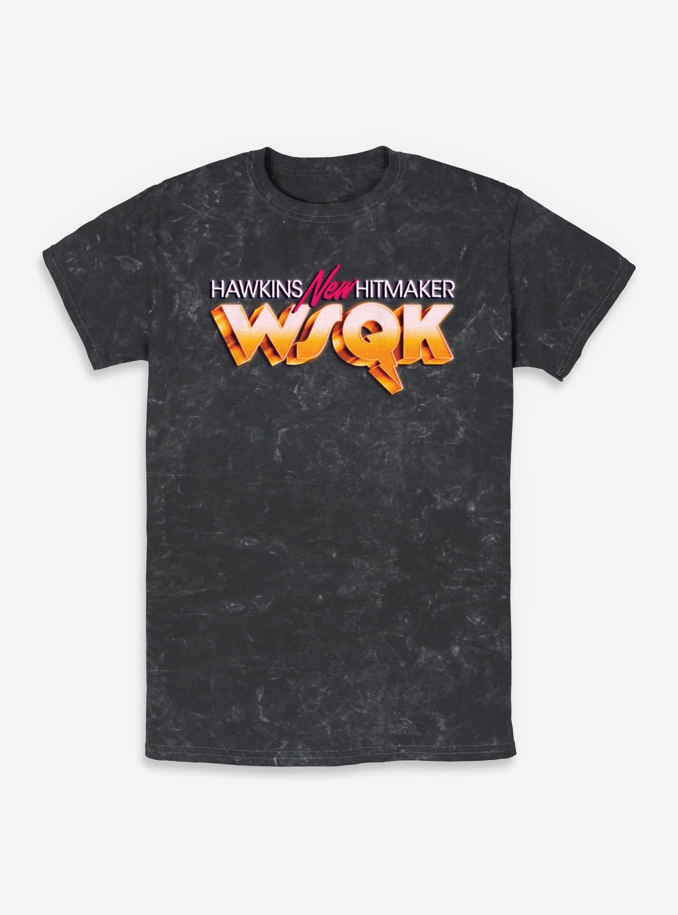 Stranger Things Hawkins New Hitmaker WSQK Mineral Wash T-Shirt