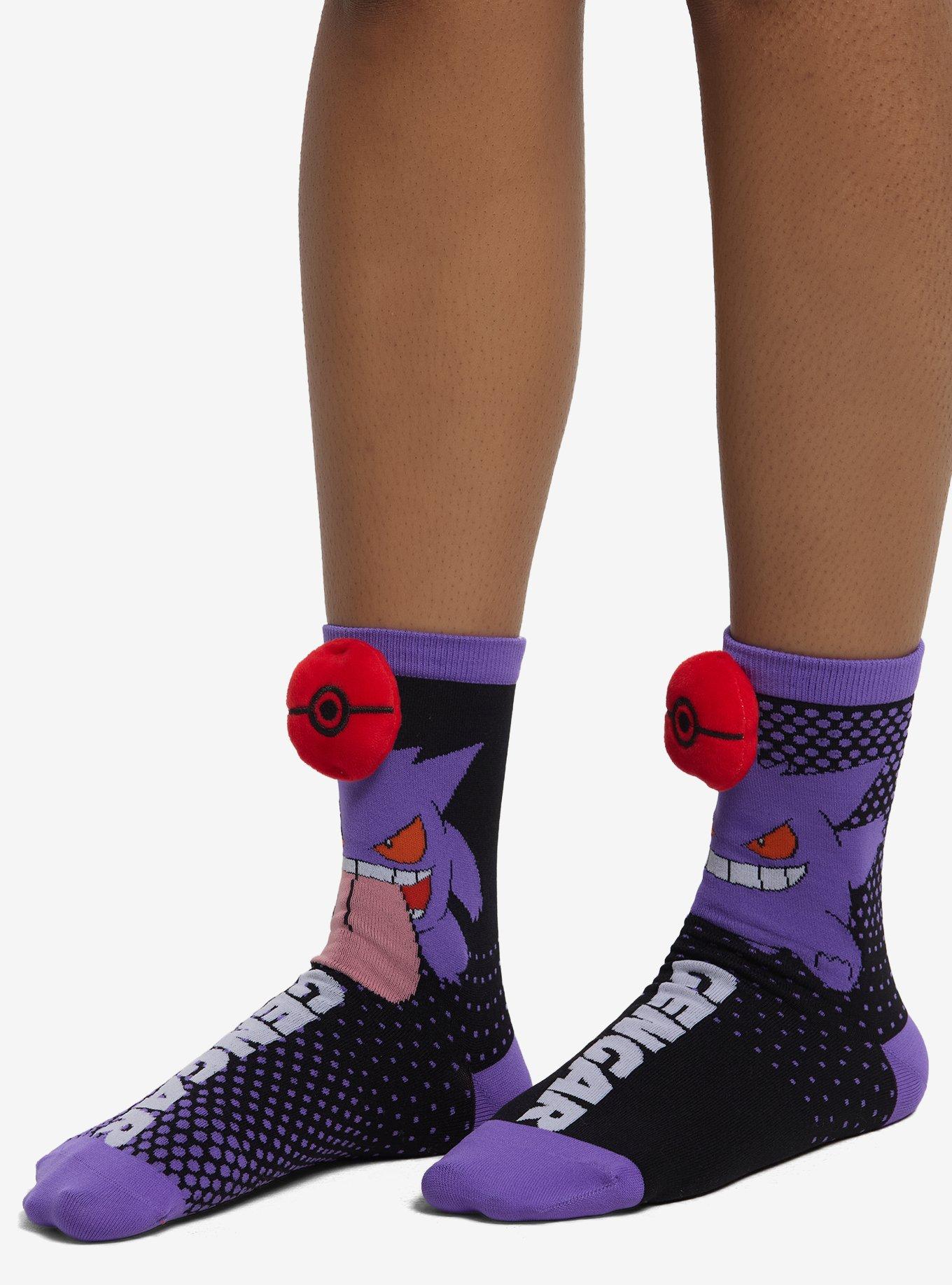 Pok&eacute;mon Gengar Plush Mismatch Crew Socks, , hi-res