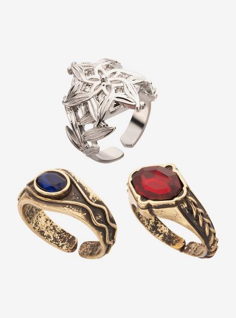 The Lord of the Rings Three Elven Adjustable Ring Set | Hot Topic