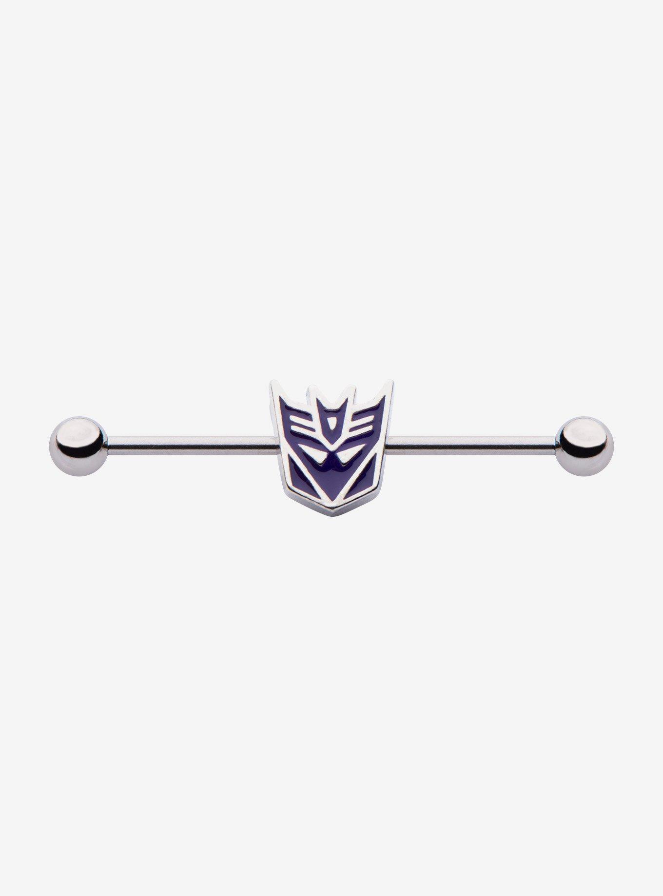 Transformers Steel Decepticon 14G Industrial Barbell, , hi-res