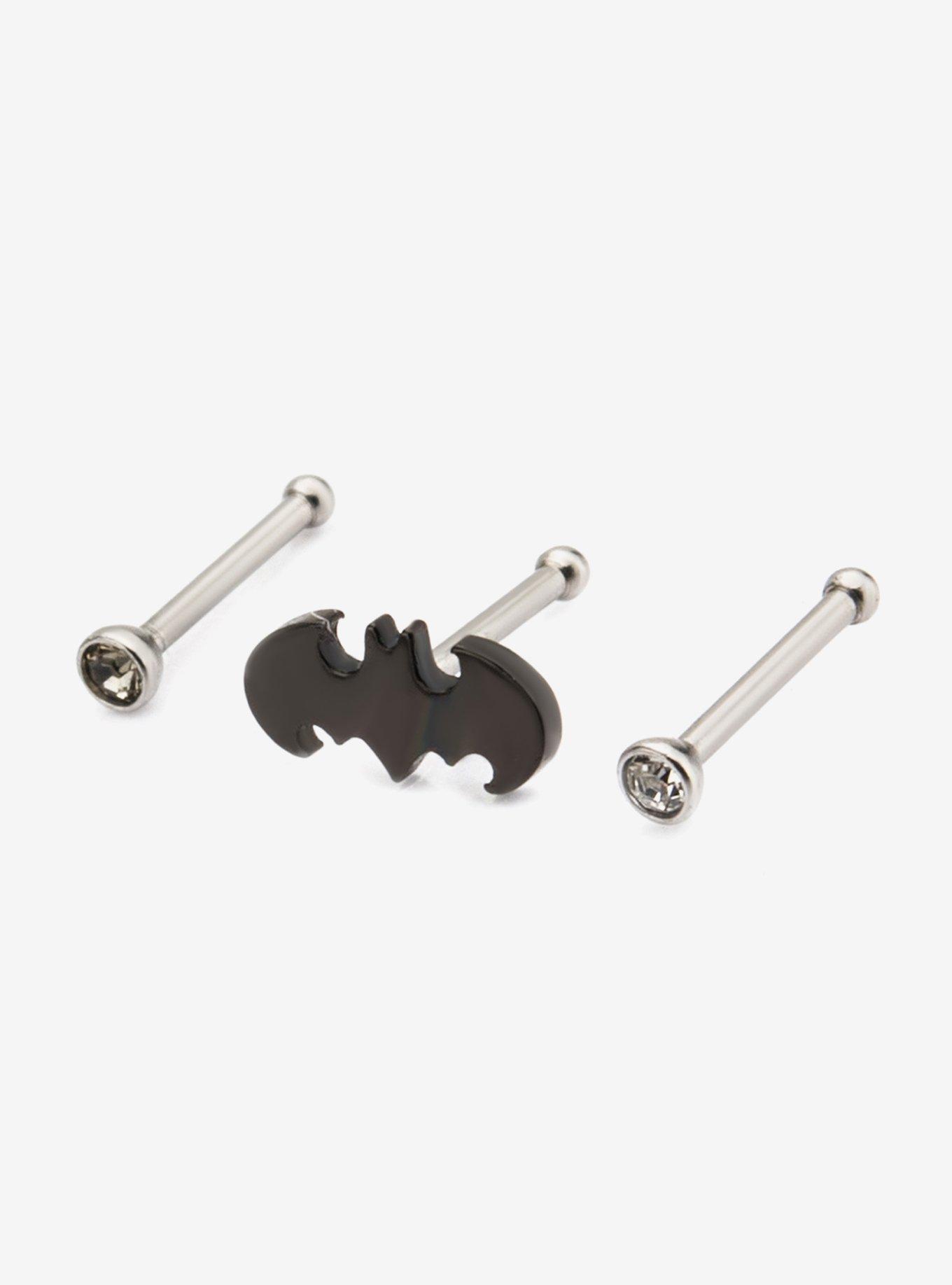 DC Comics Batman Logo and Clear CZ Top Nose Bone Multi Pack, , hi-res