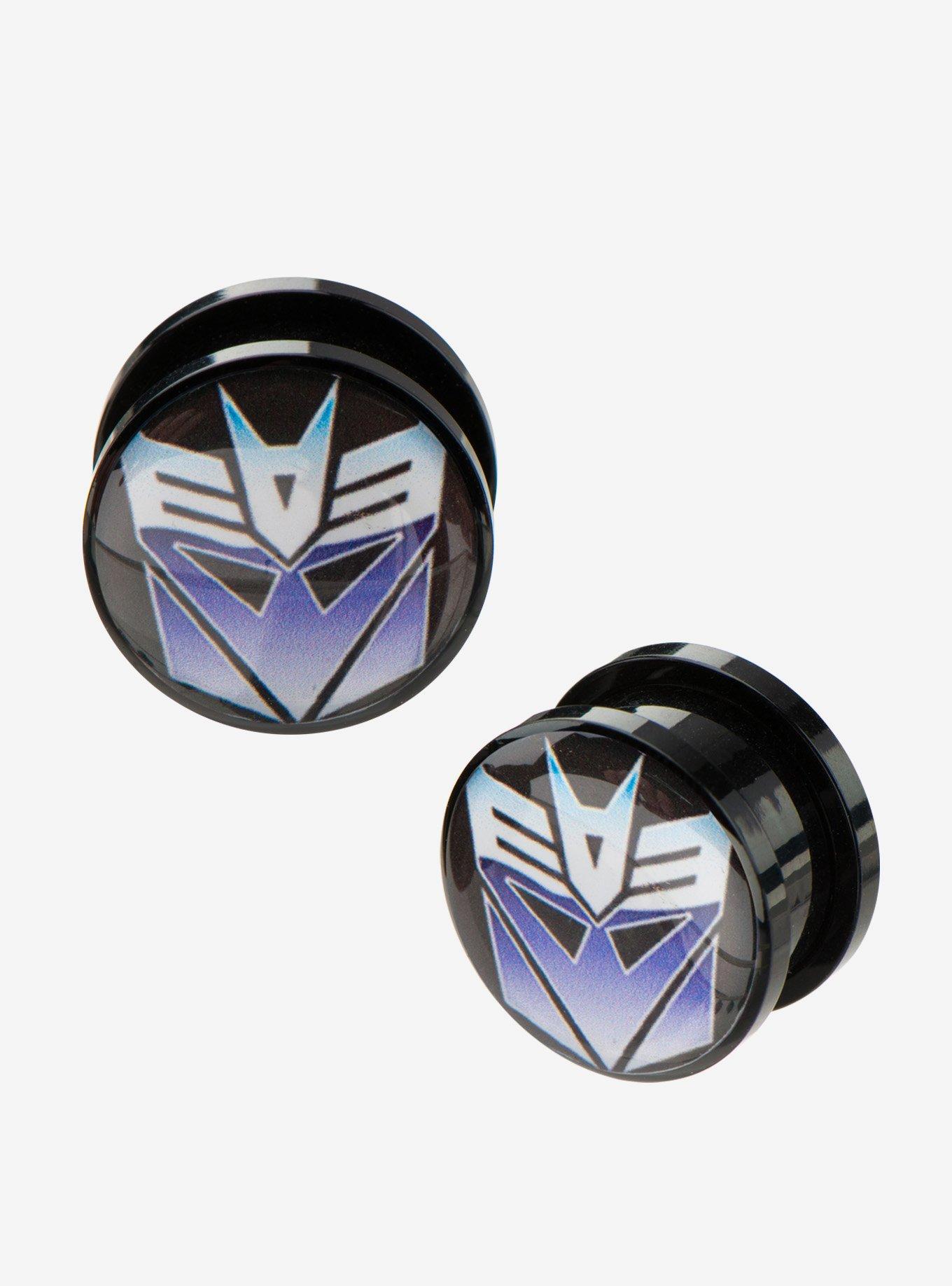 Transformers Decepticon Logo Acrylic Screw Fit Plug, , hi-res