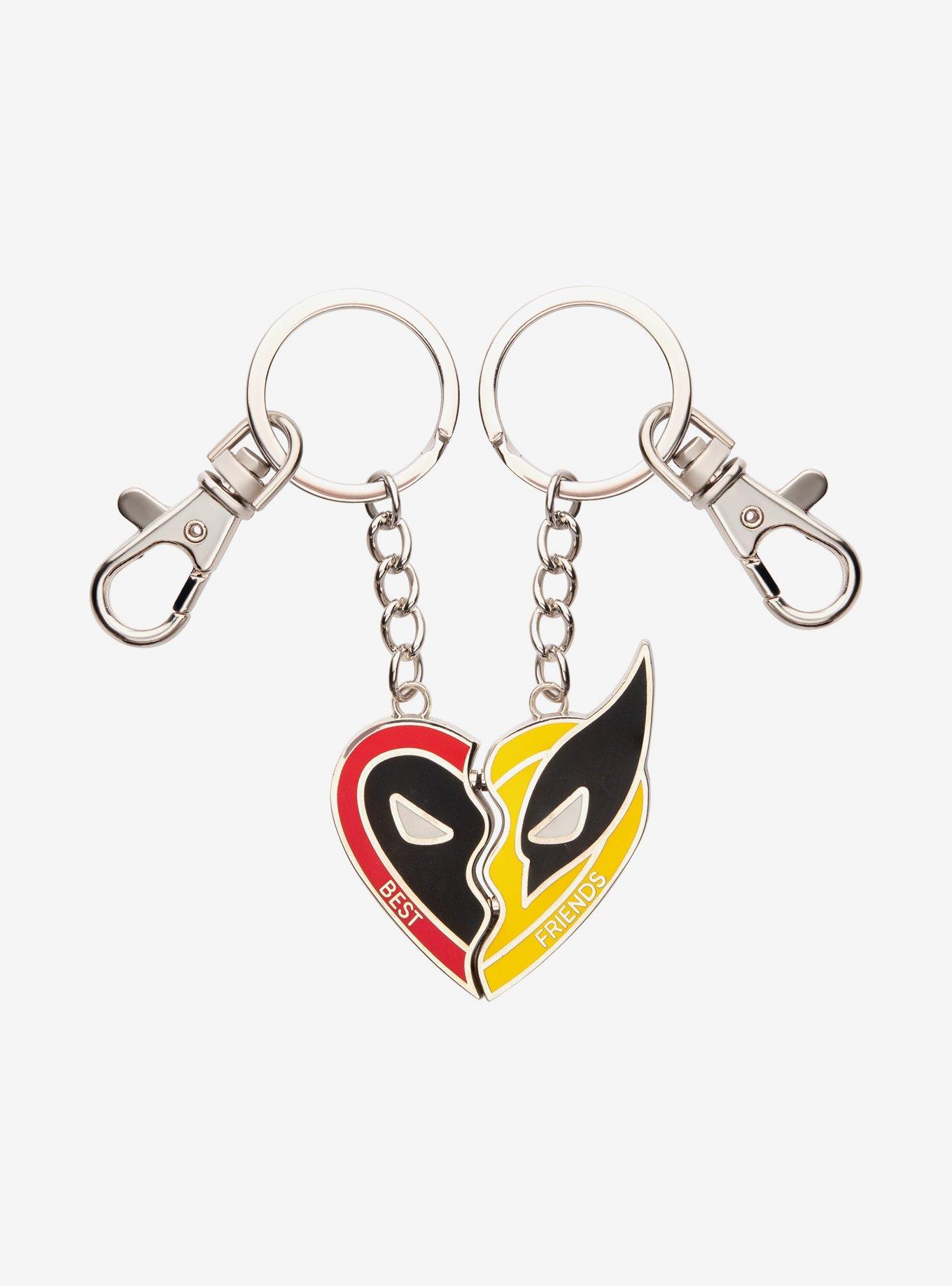 Marvel Deadpool and Wolverine Best Friends Heart Magnetic Keychain Set, , hi-res