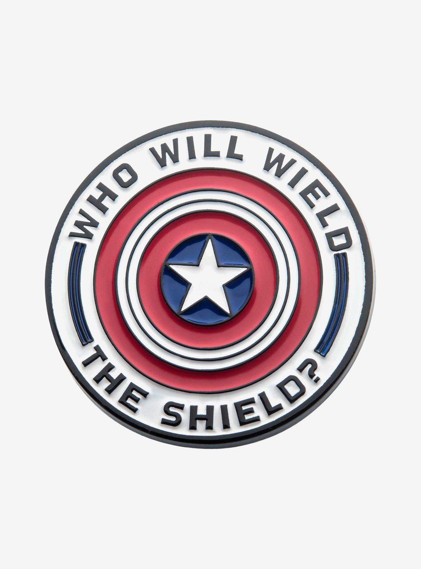 Marvel The Falcon and the Winter Soldier "Who Will Wield The Shield?" Lapel Pin, , hi-res