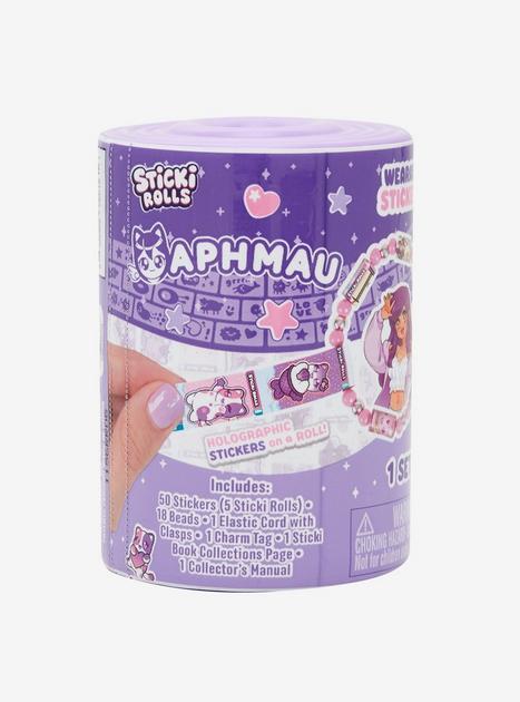 Collection Sticki Rolls Pour Fans Ensemble Sticki Rolls X Aphmau Édition Limitée - Pendentif Holographique, Bracelet Et 120 Autocollants - Collection Kawaii Collection Autocollants Kawaii