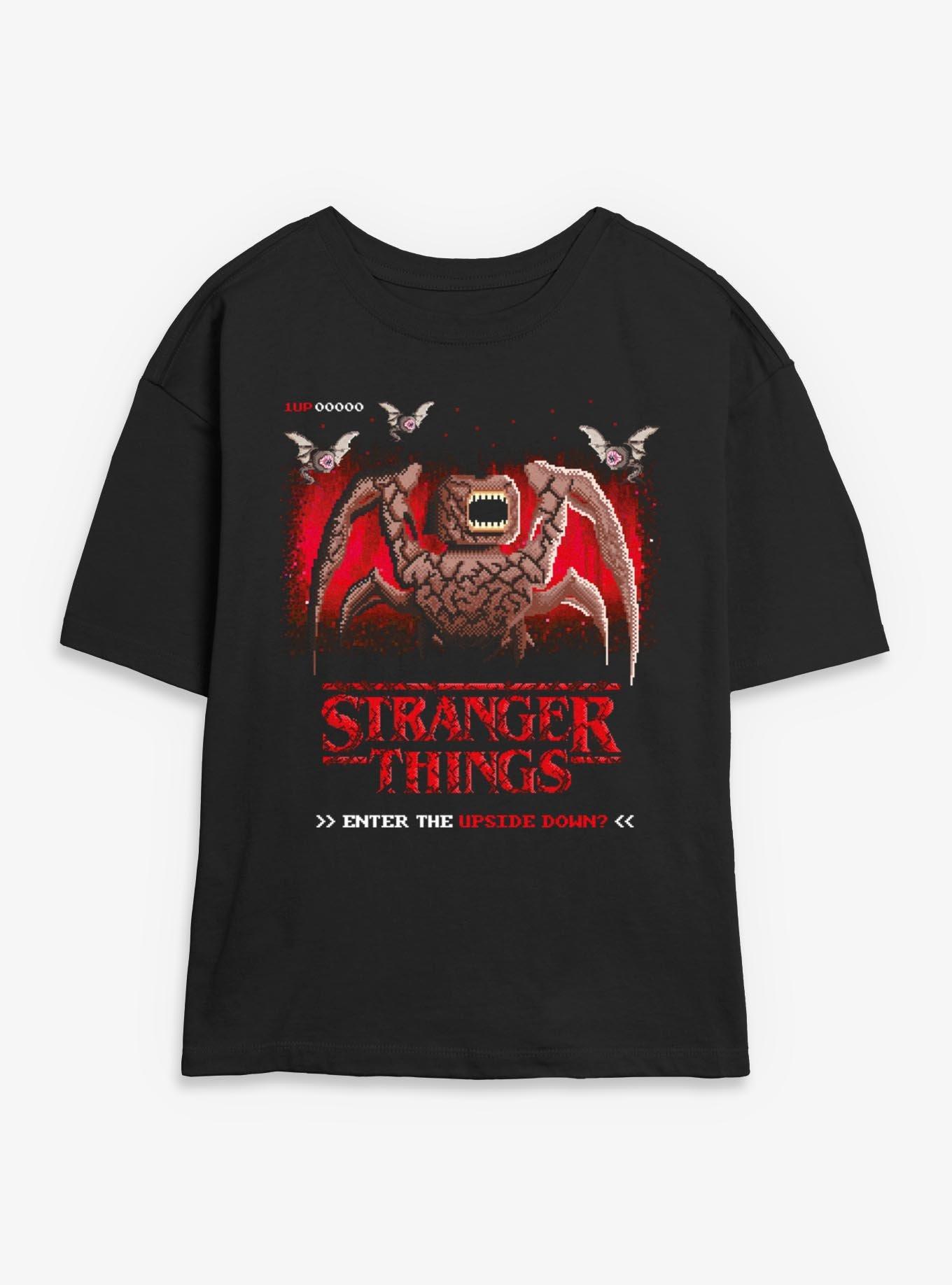 Stranger Things Start Videogame Upside Down Womens Skimmer T-Shirt, , hi-res