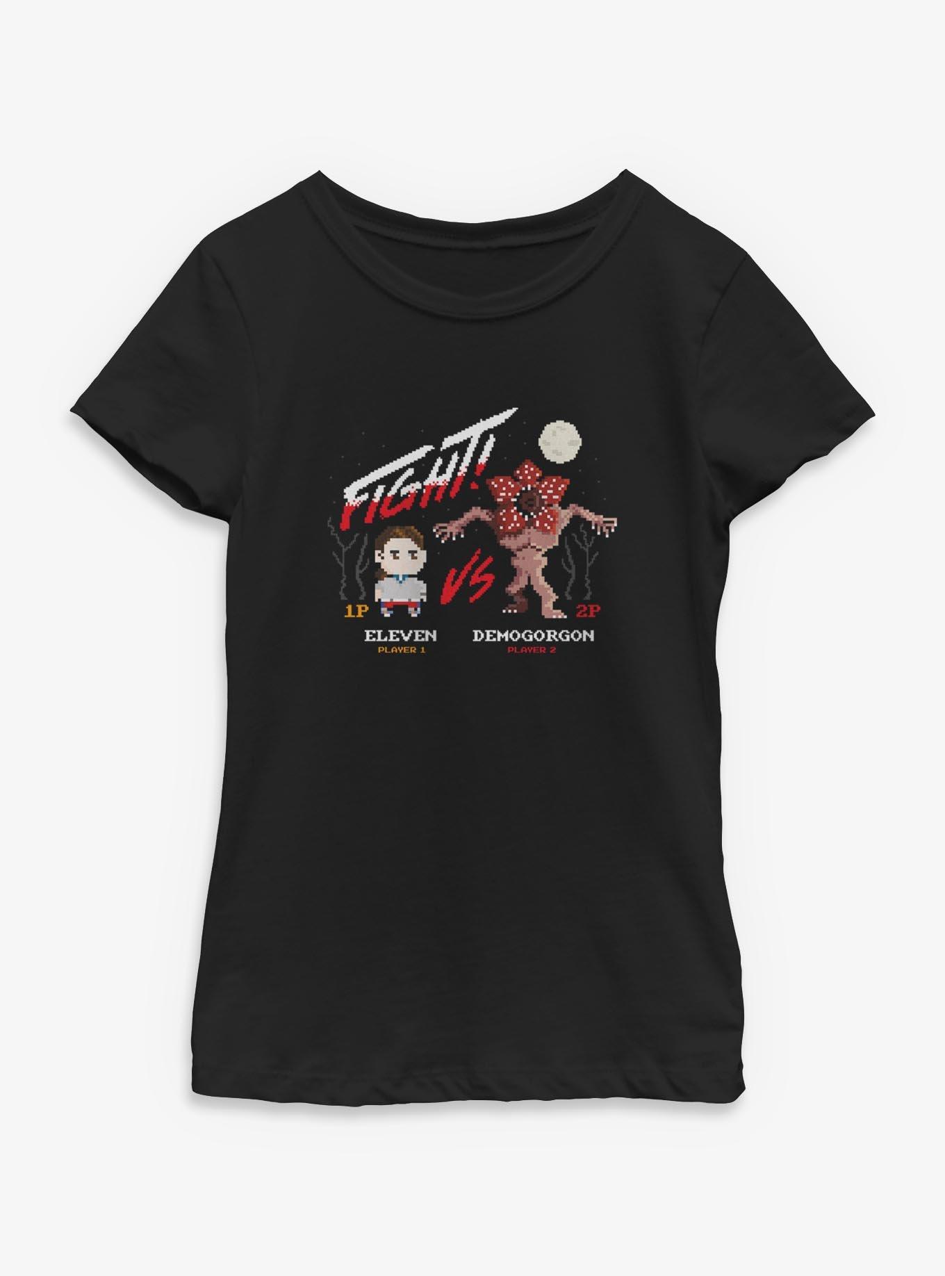 Stranger Things Eleven VS Demogorgon Fight Youth Girls T-Shirt, , hi-res