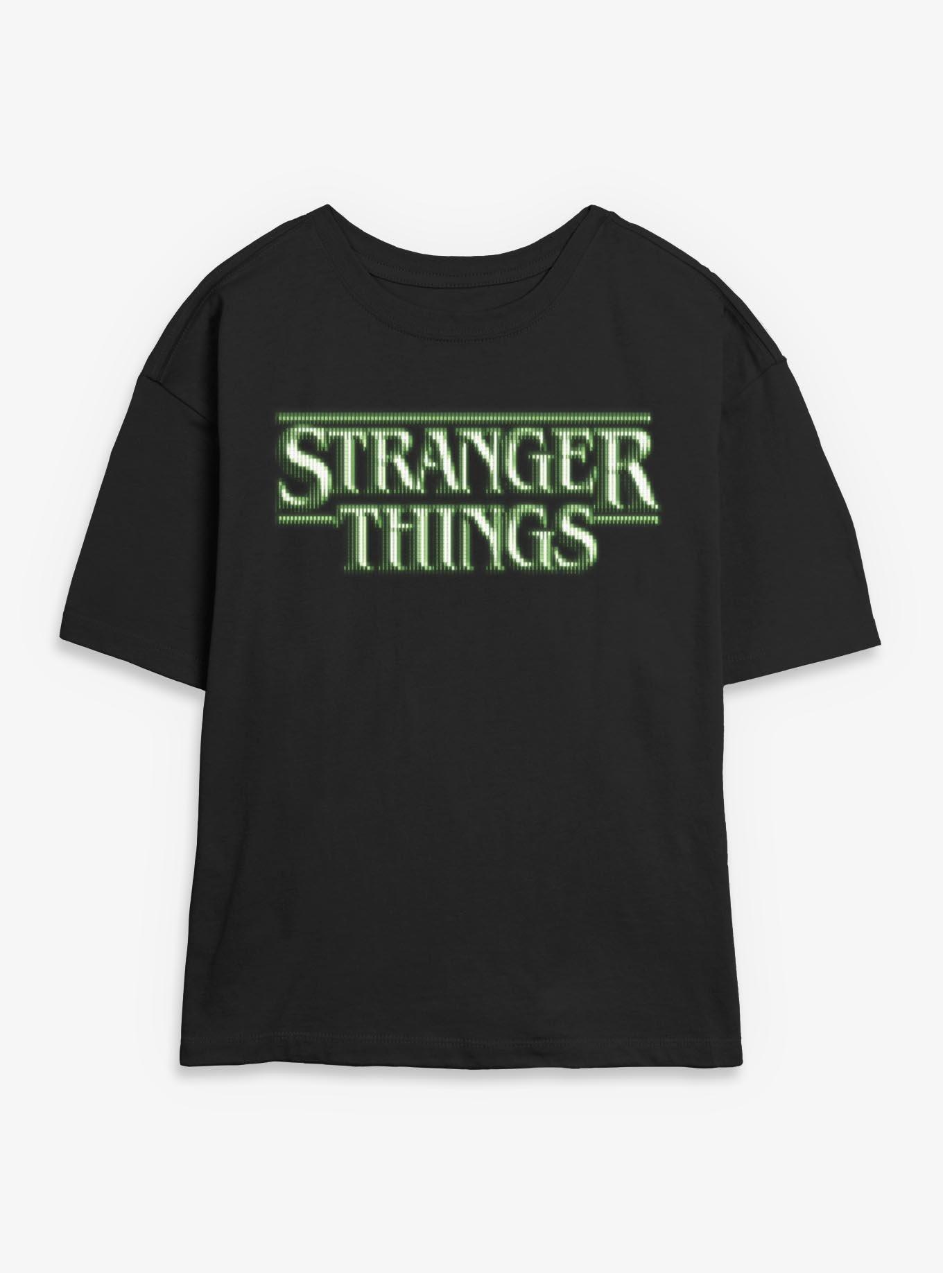Stranger Things Green 8 Bits Logo Womens Skimmer T-Shirt, , hi-res