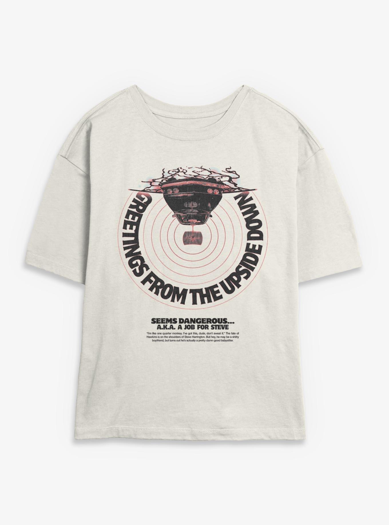 Stranger Things Greetings From The Upside Down Womens Skimmer T-Shirt, , hi-res