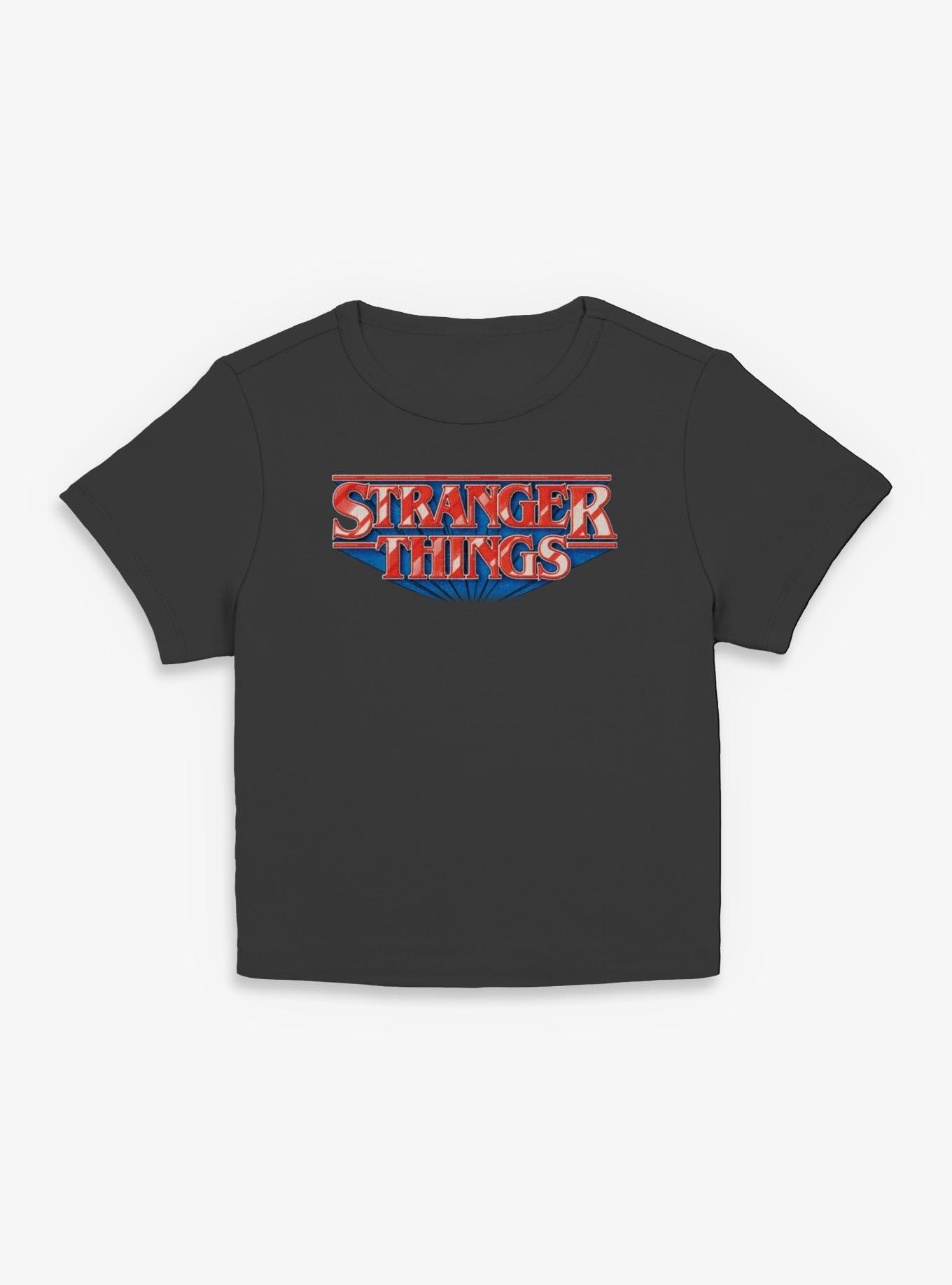 Stranger Things Glossy Logo Womens Baby T-Shirt, BLACK, hi-res