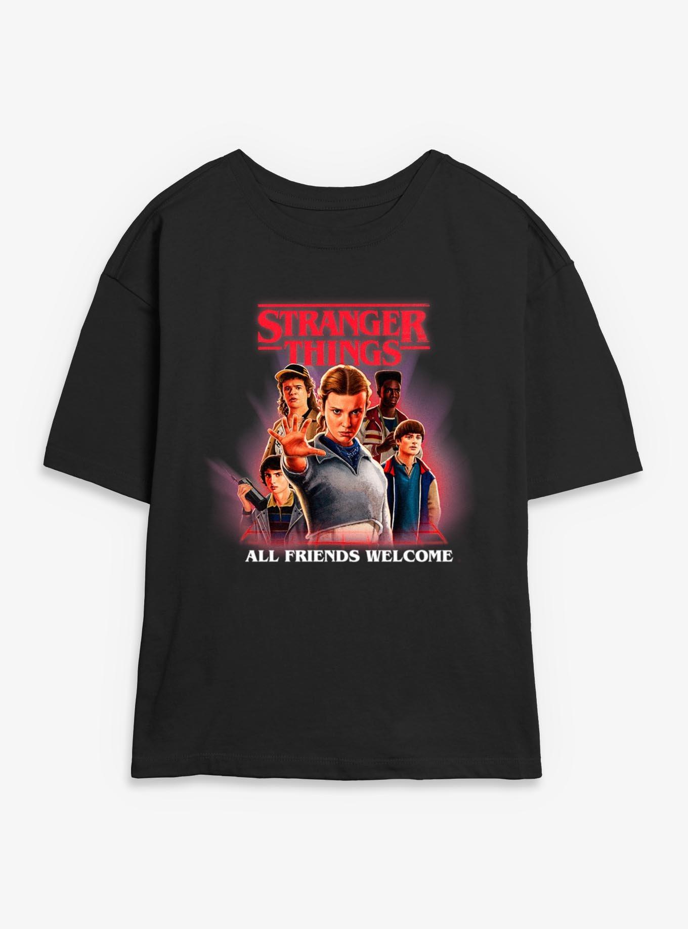 Stranger Things All Friends Welcome Womens Skimmer T-Shirt, , hi-res