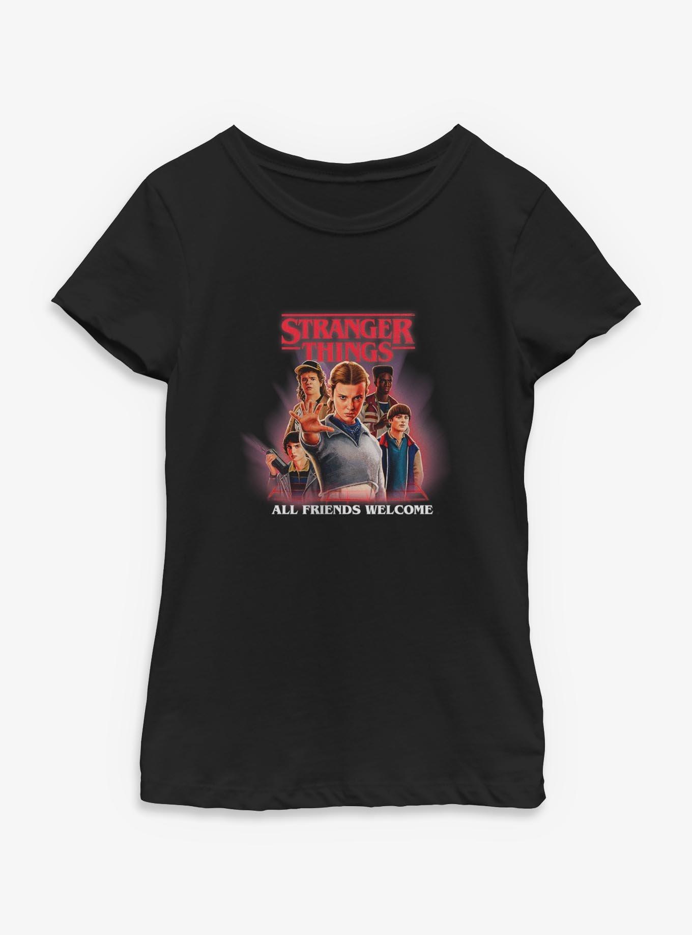 Stranger Things All Friends Welcome Youth Girls T-Shirt, , hi-res